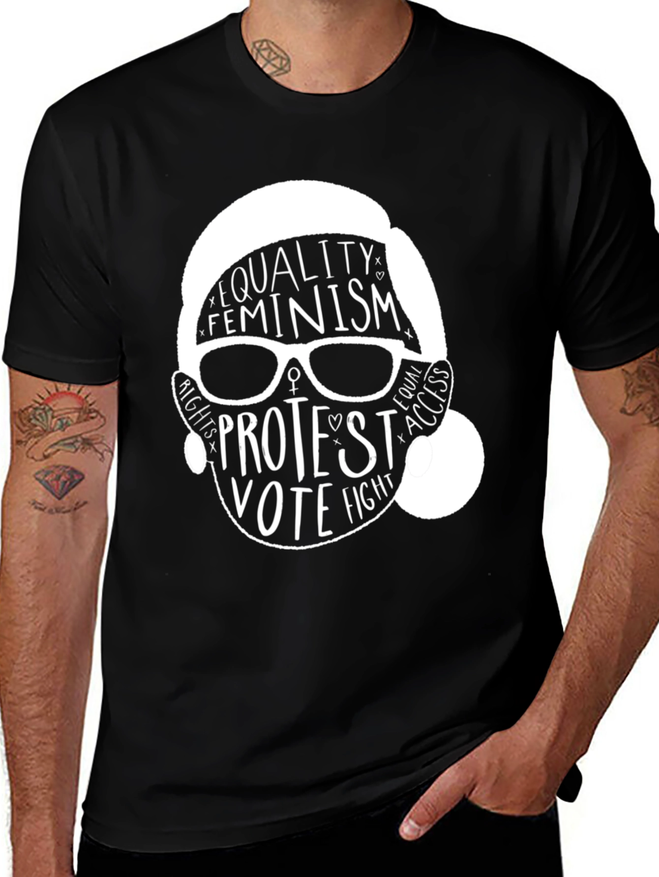 Variant 7 of Equality Feminism RBG Graphic Tee - Black