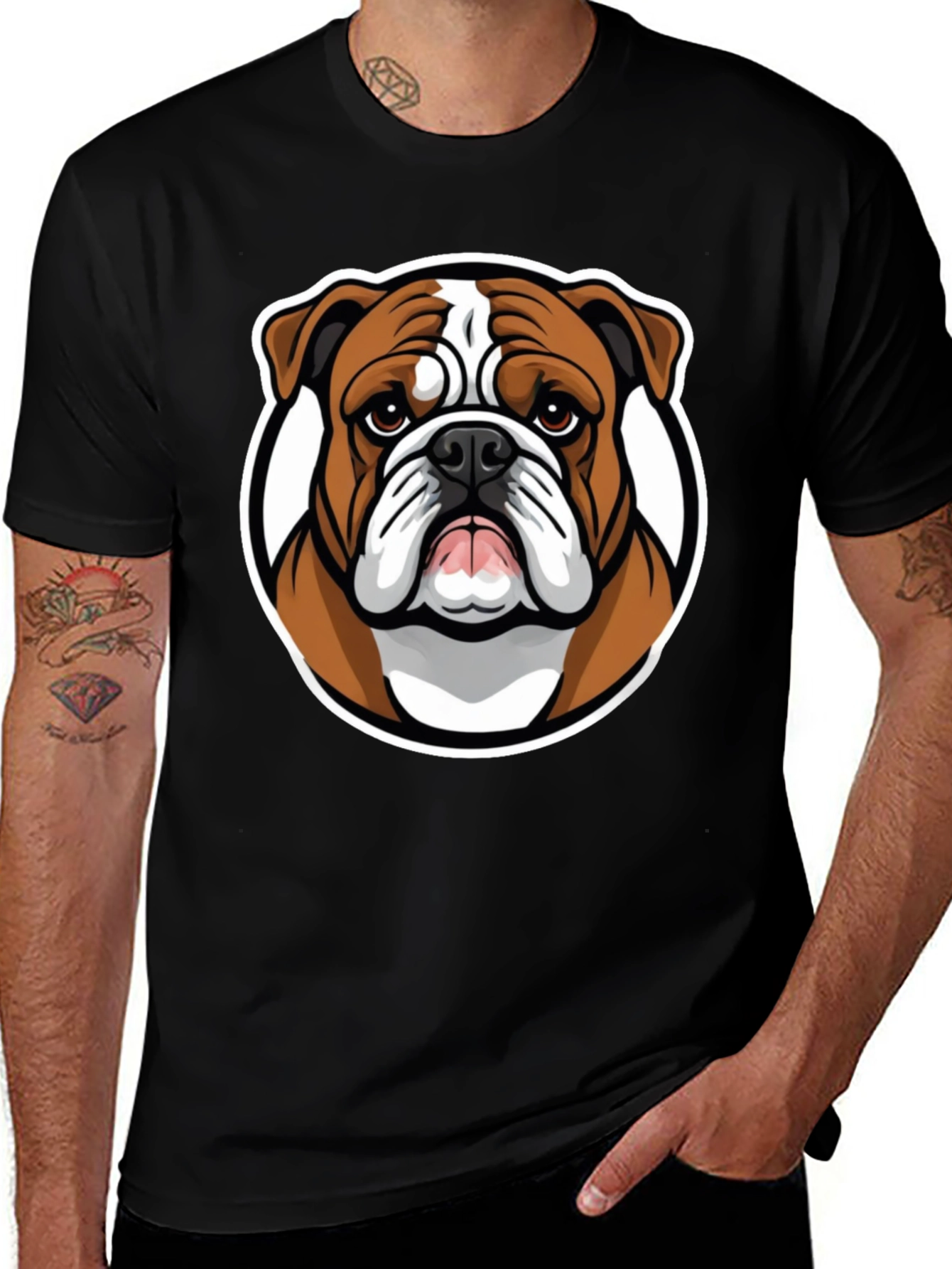 Variant 2 of Bulldog Graphic Tee - Cool Dog Lover Shirt