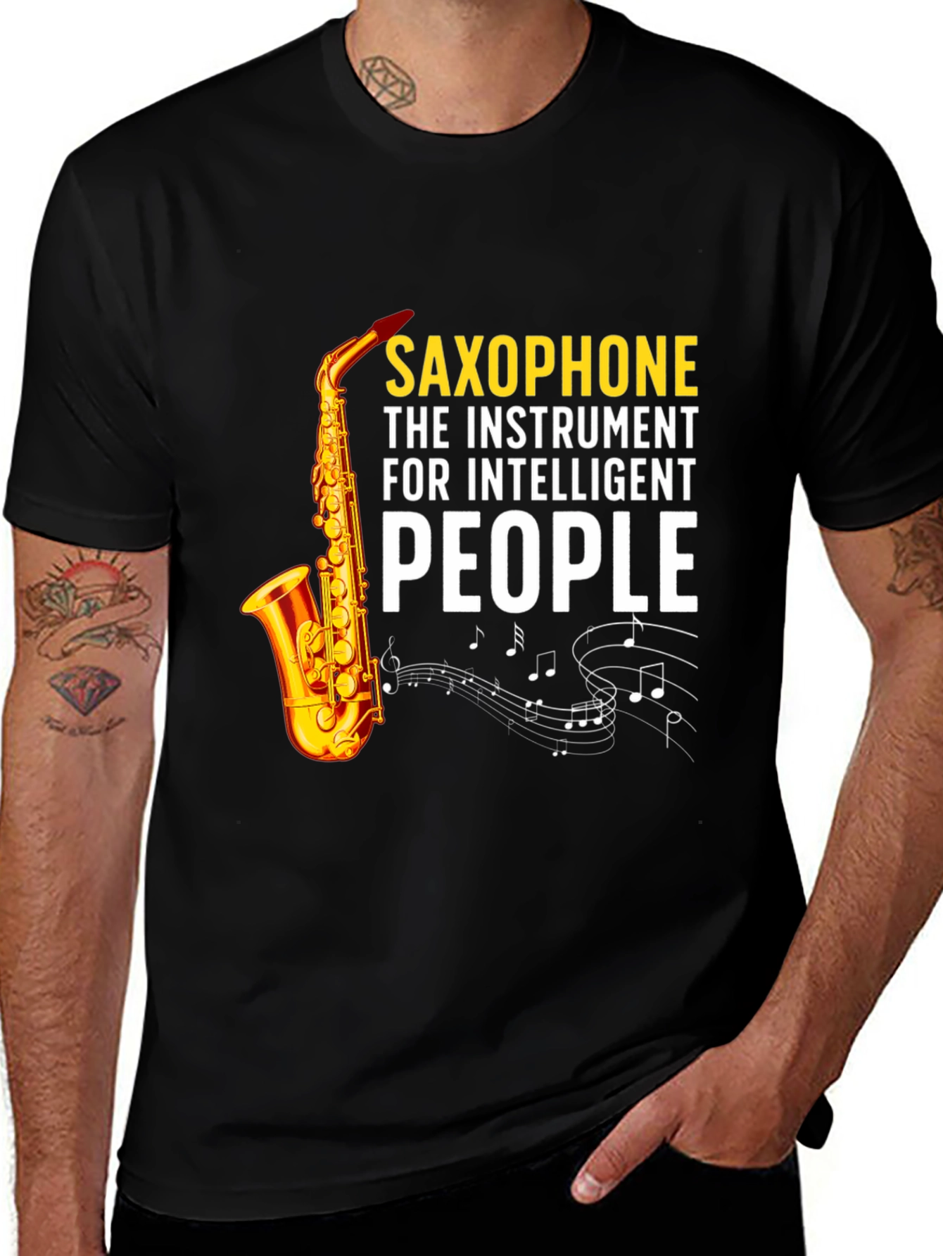 Variant 20 of Saxophone Intelligent People Graphic T-Shirt
