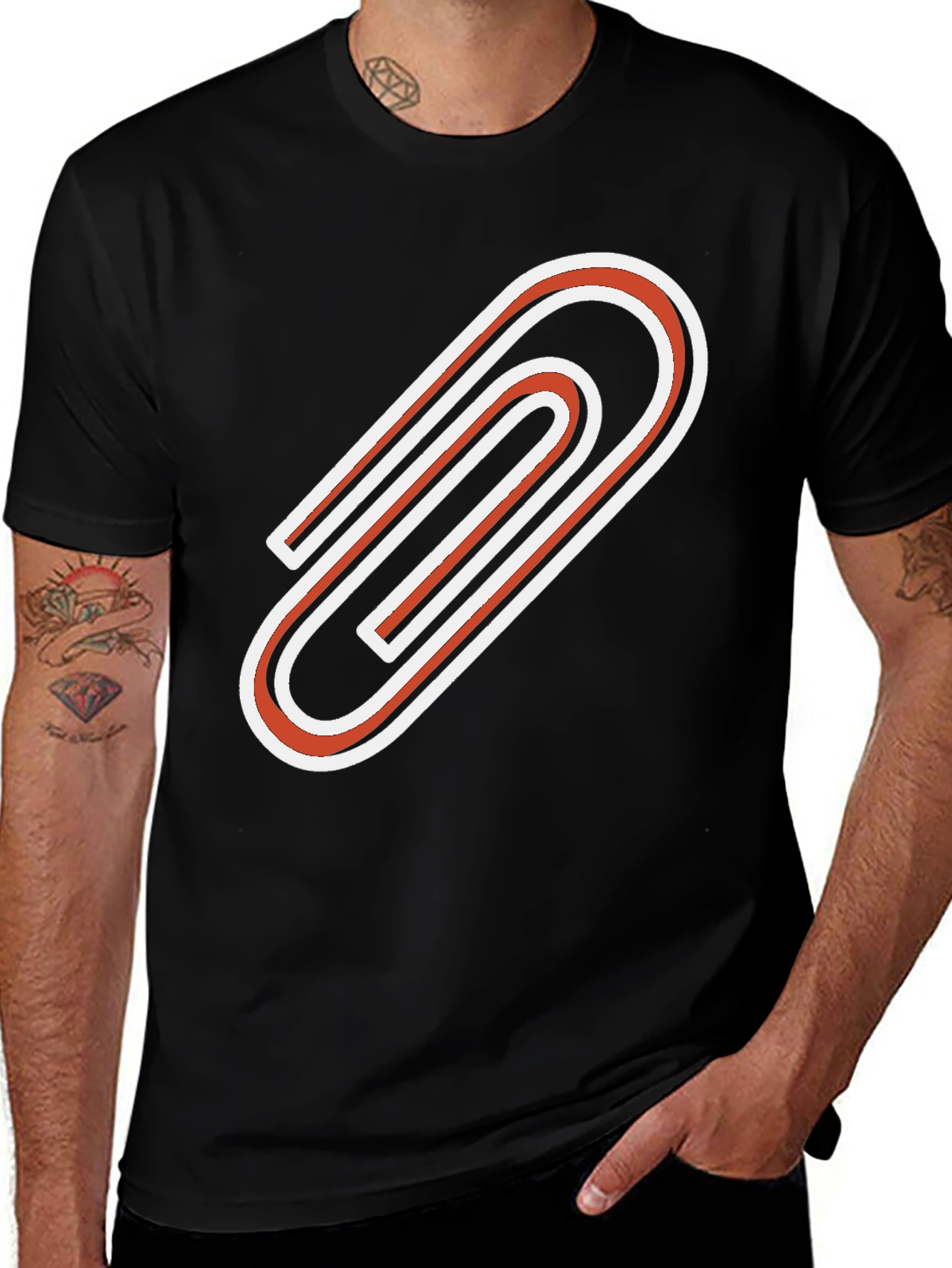 Variant 26 of Statement Graphic Tee - Bold Paperclip Design