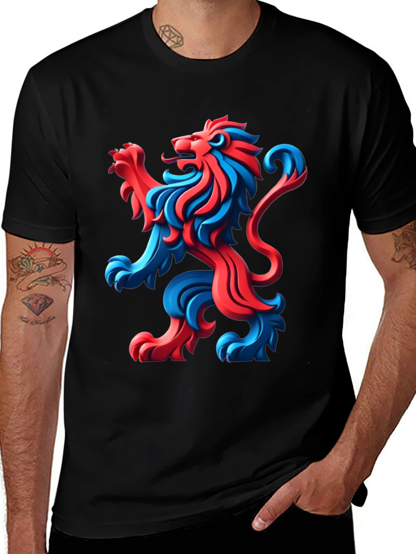 Variant 29 of Lion Crest Graphic Black Tee