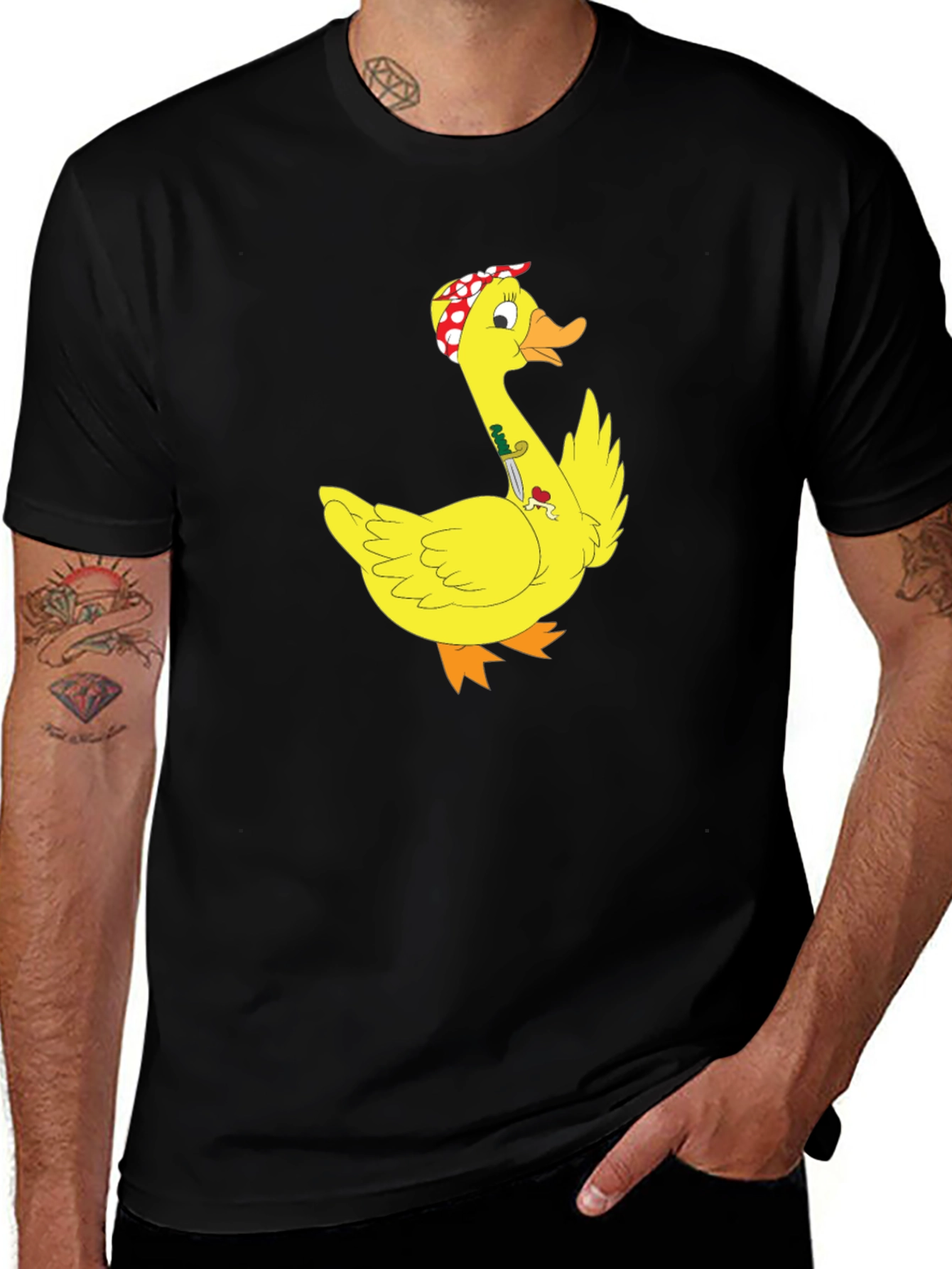 Variant 30 of Duck with Knife T-Shirt - Funny Cartoon Graphic Tee