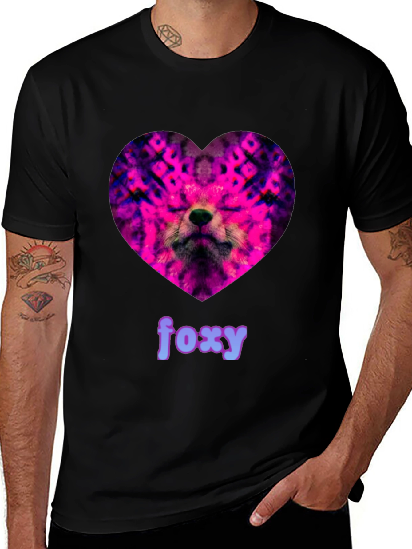 Variant 18 of Foxy Heart T-Shirt - Quirky Graphic Tee