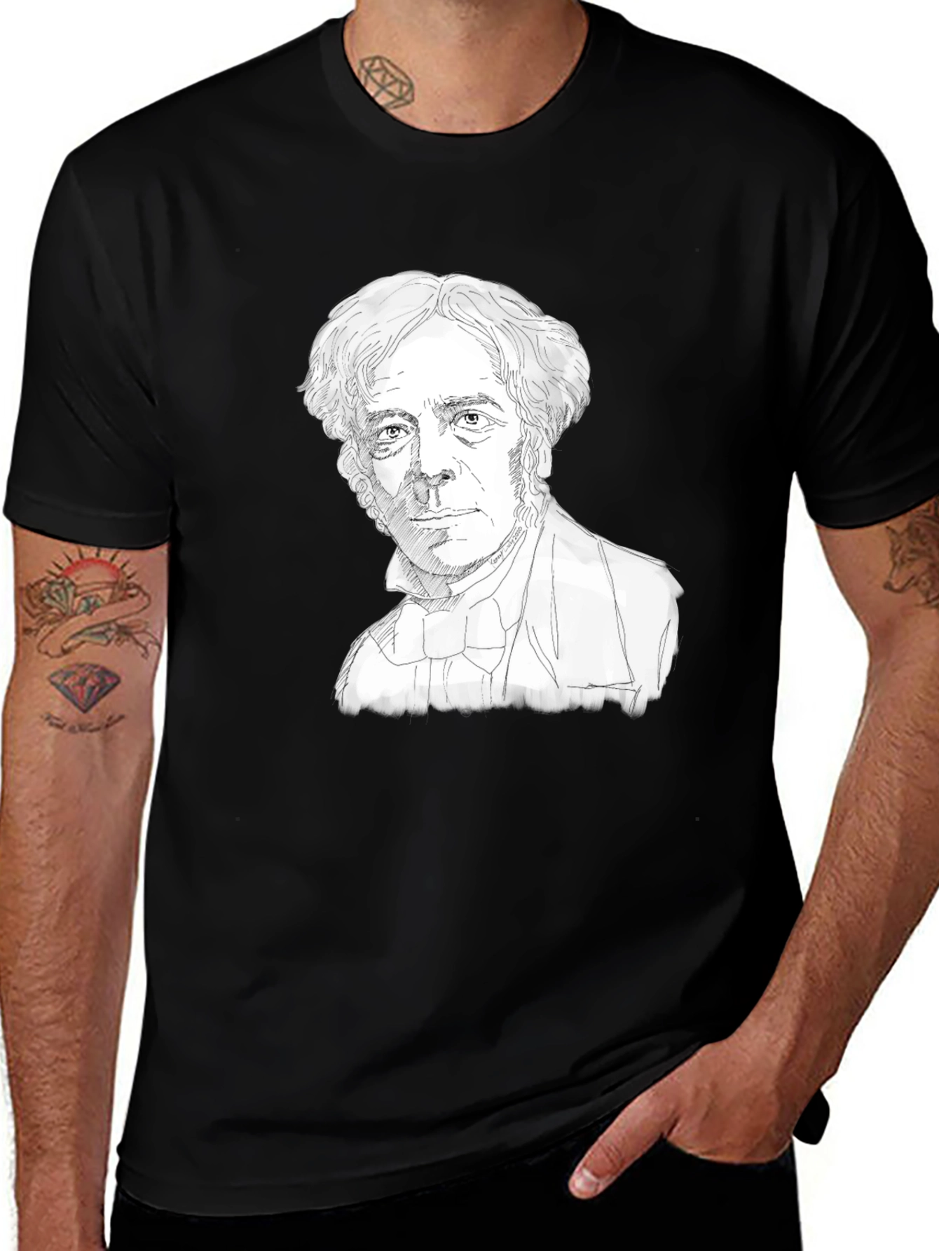 Faraday Portrait Black T-Shirt: Science Geek Style