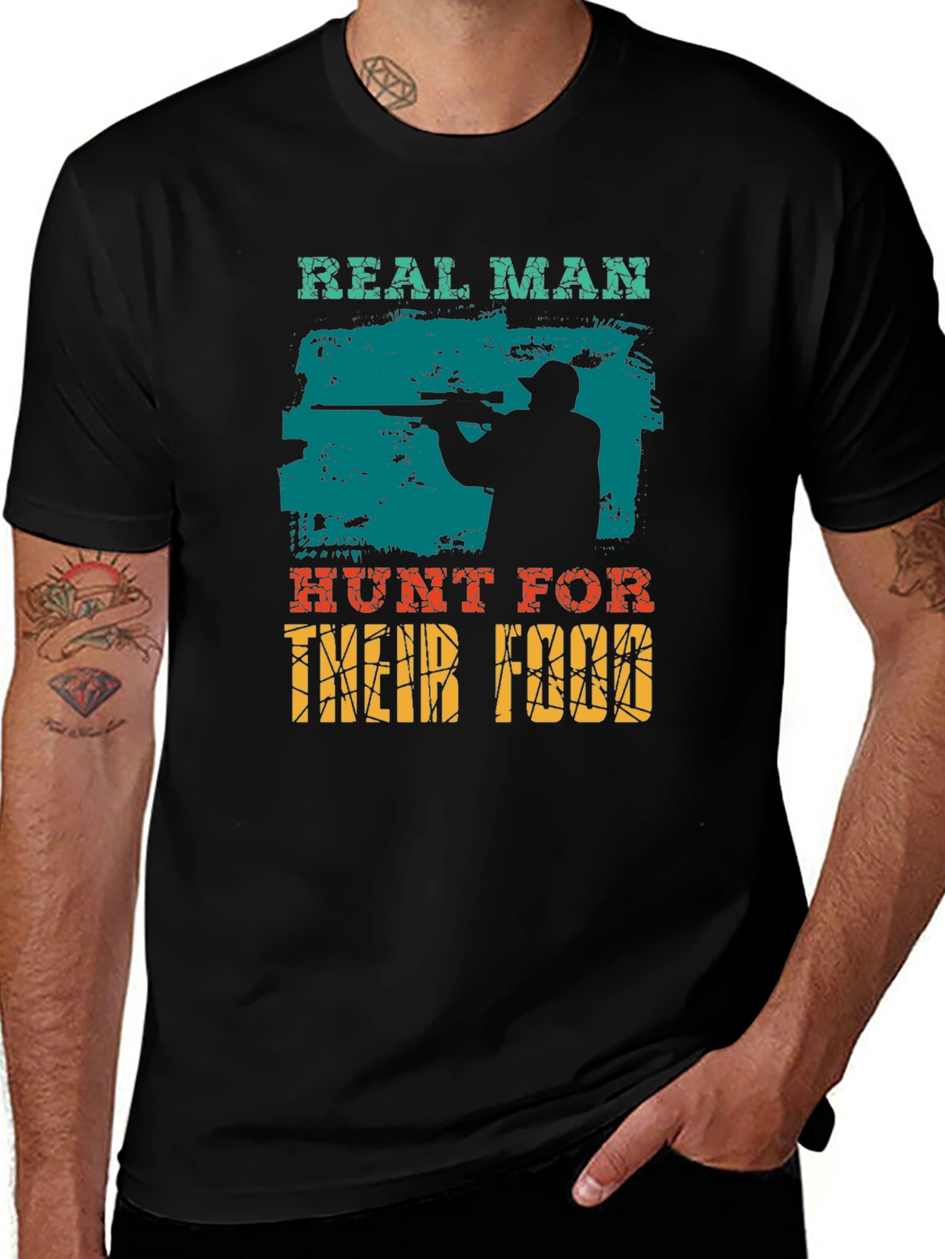 Variant 23 of Real Man Hunt For Their Food Graphic T-Shirt