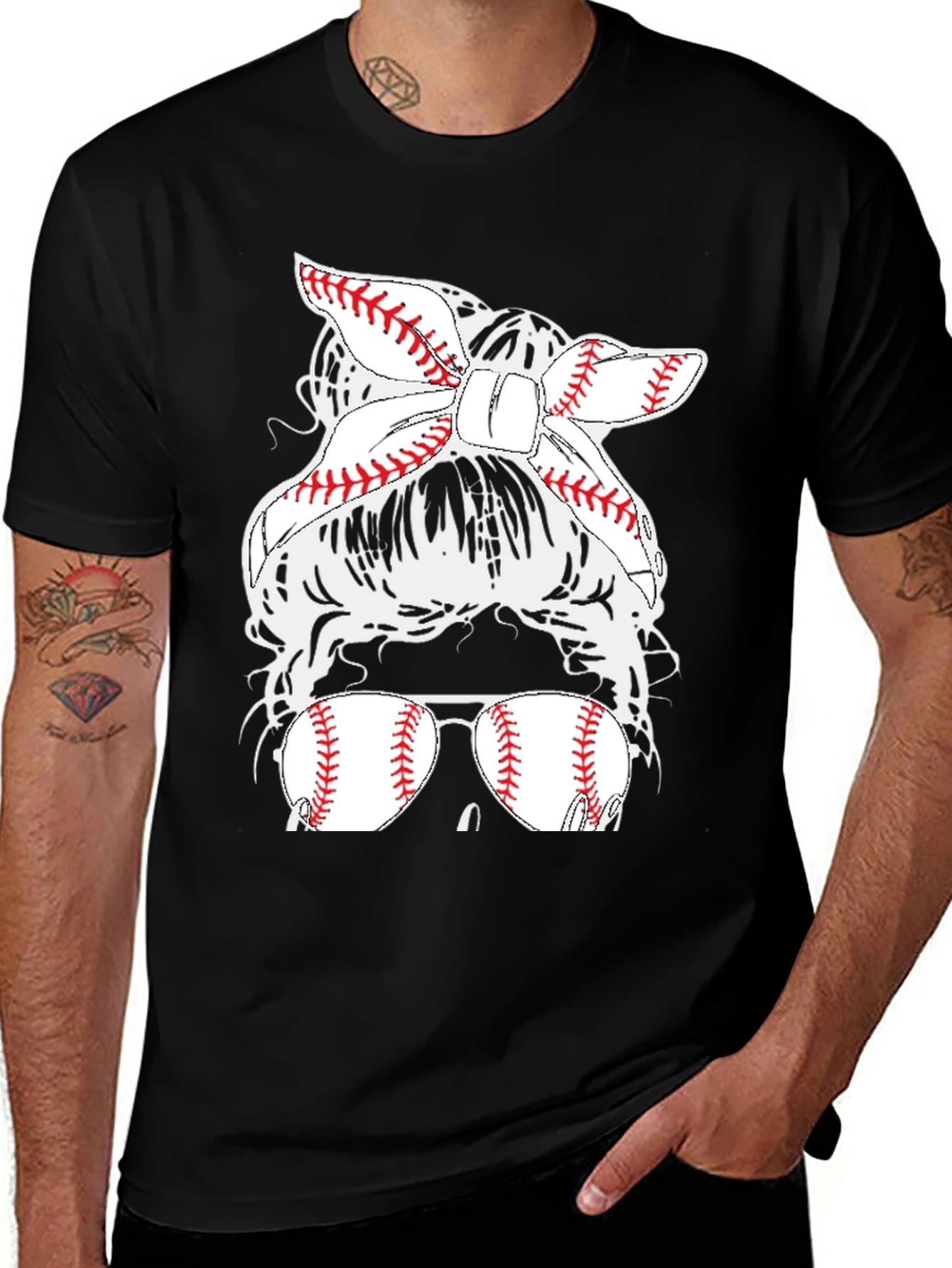 Variant 18 of Baseball Mom Messy Bun T-Shirt