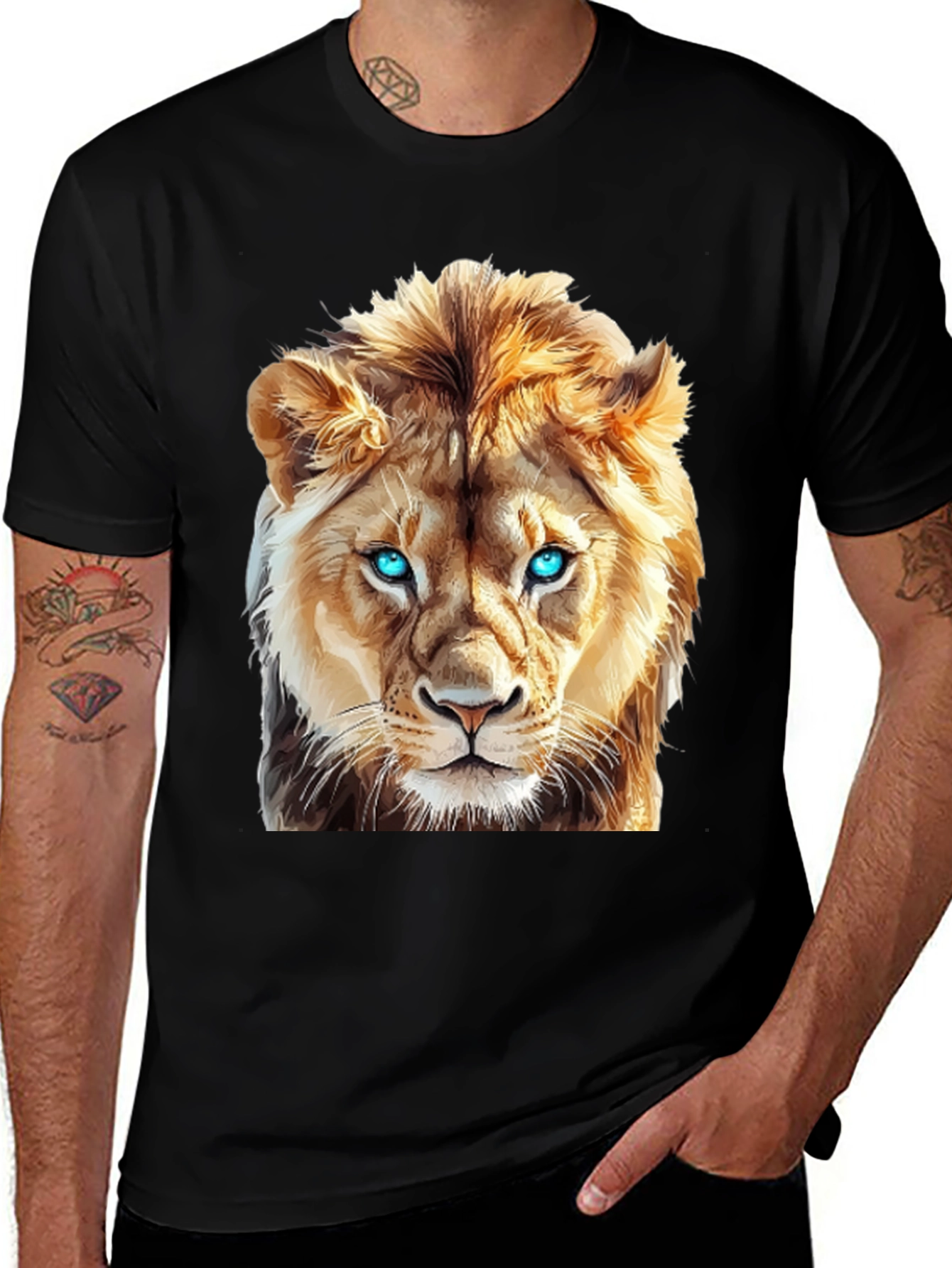 Variant 10 of Lion Graphic Tee - Bold Animal Print Shirt