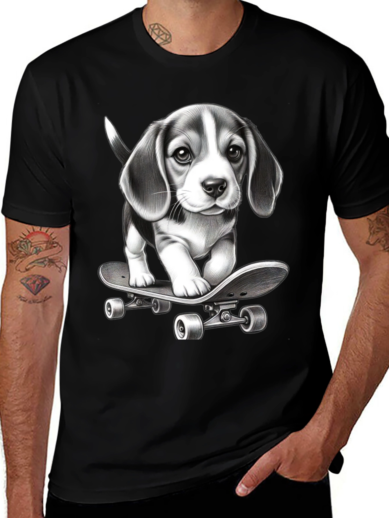 Variant 21 of Dog on Skateboard Graphic Tee