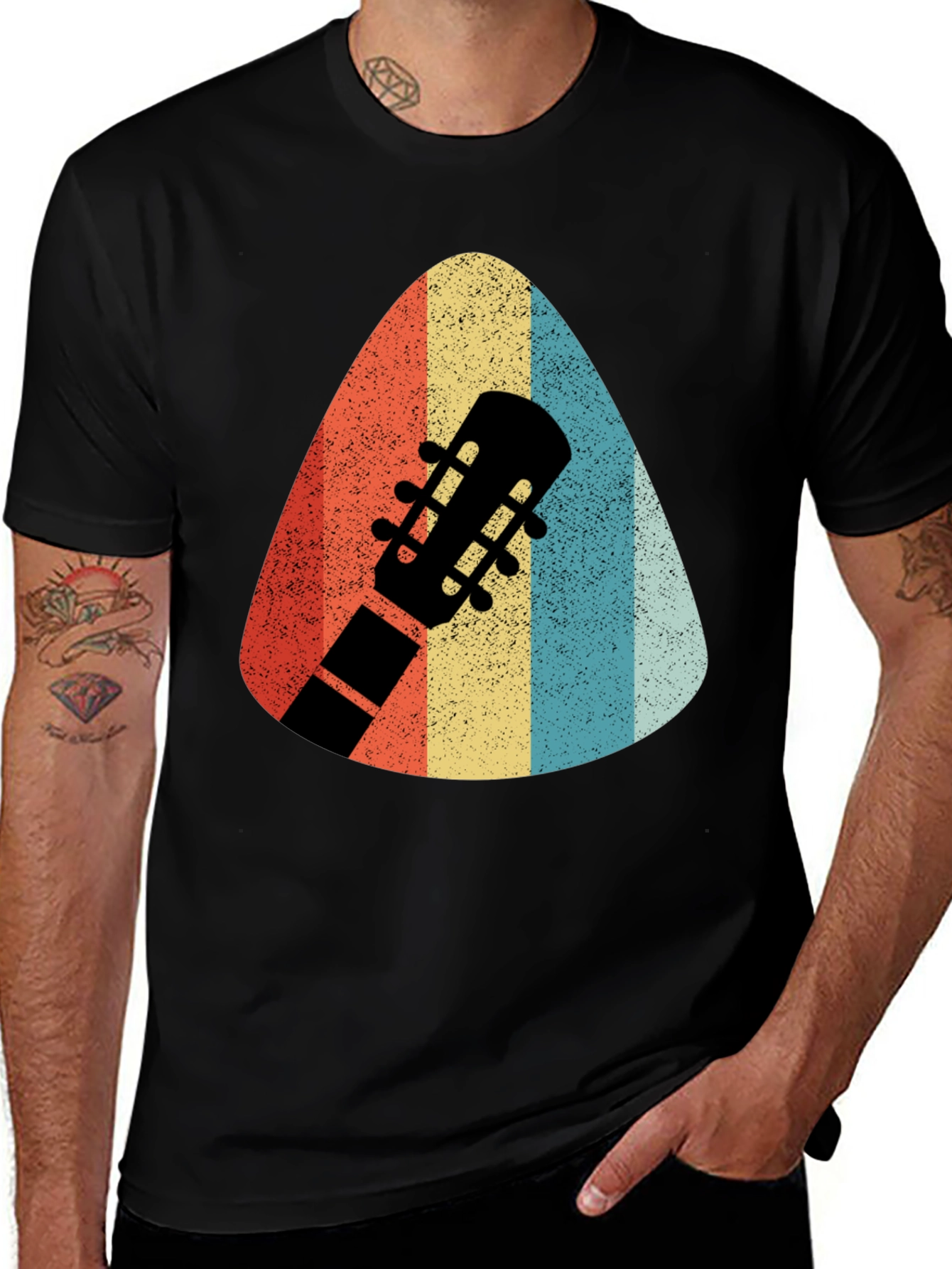 Variant 27 of Retro Guitar Pick T-Shirt - Musician's Style