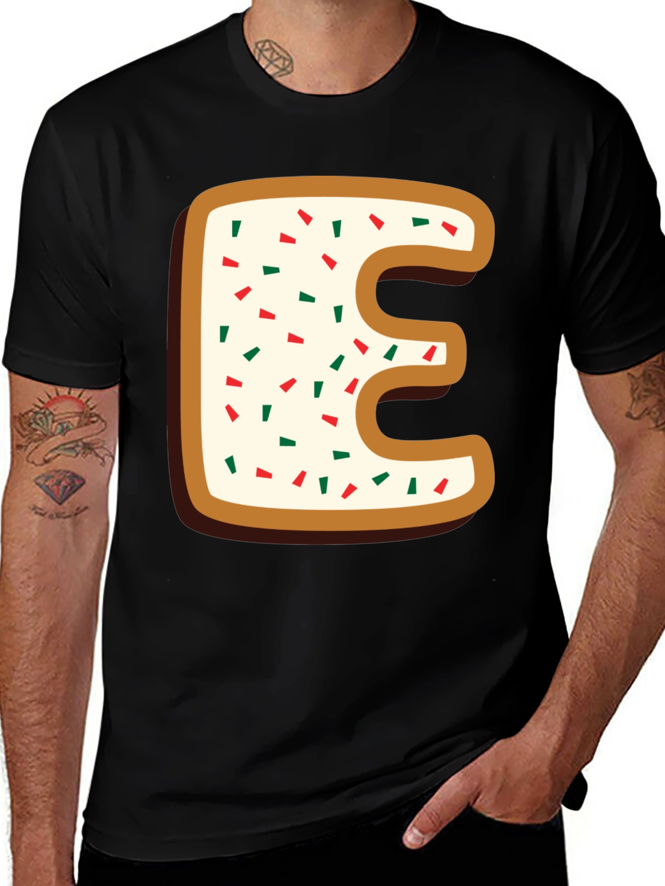 Variant 22 of Letter E Cookie T-Shirt: Sweet & Stylish!