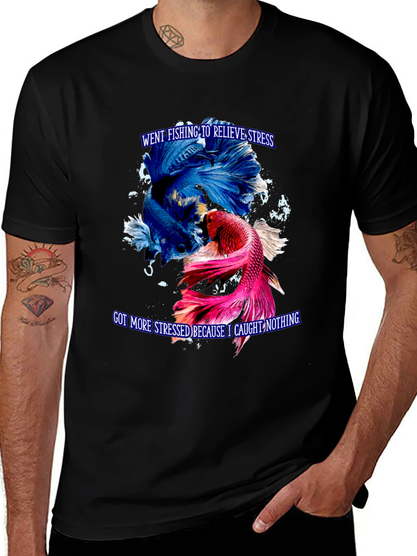 Fishing Stress Relief Graphic T-Shirt