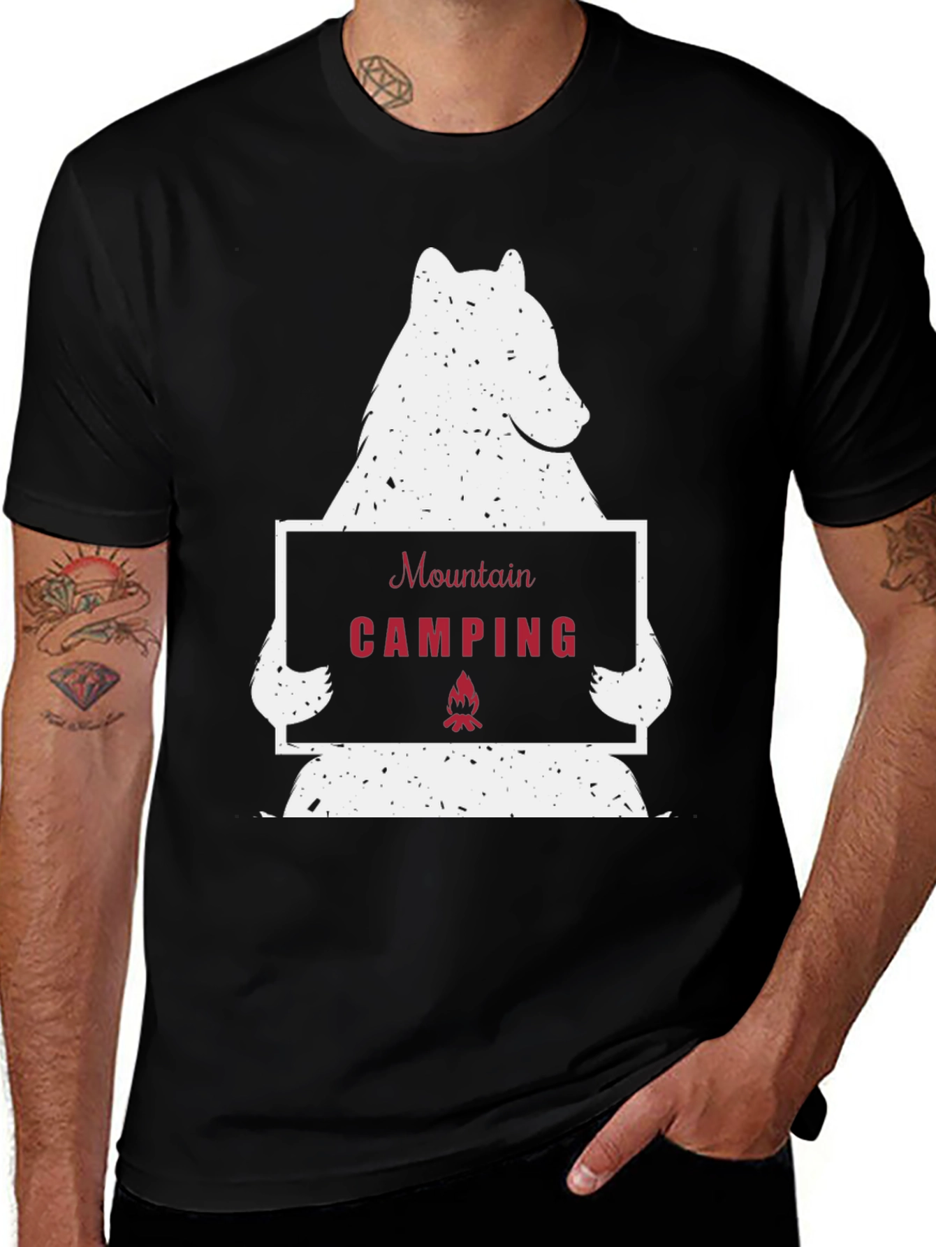 Variant 28 of Mountain Camping Bear Graphic Tee
