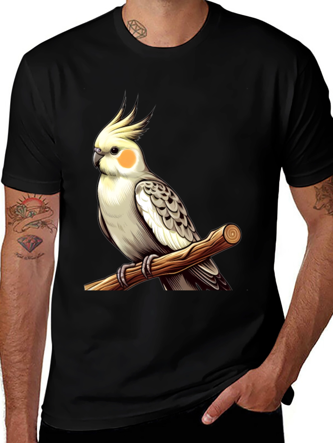 Variant 3 of Cockatiel Perch T-Shirt - Bird Lover Tee