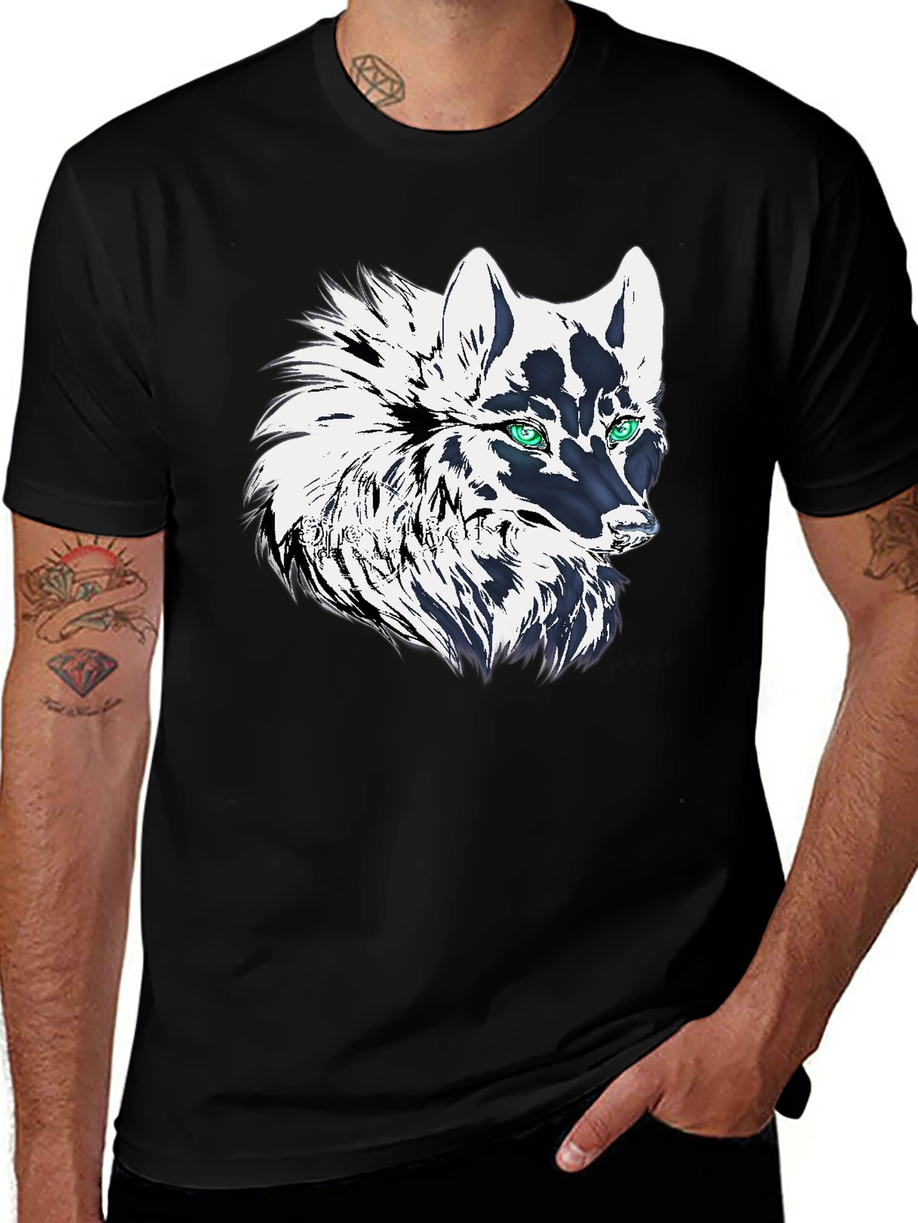 Variant 3 of Wolf Graphic Tee - Black Stylish T-Shirt