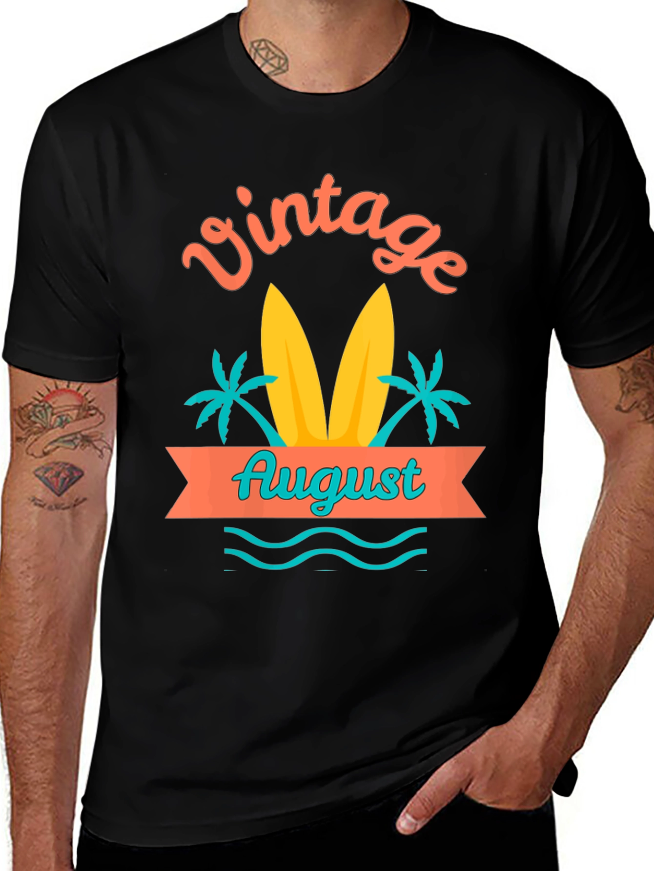 Variant 8 of Vintage August Surf T-Shirt - Beach Summer Tee
