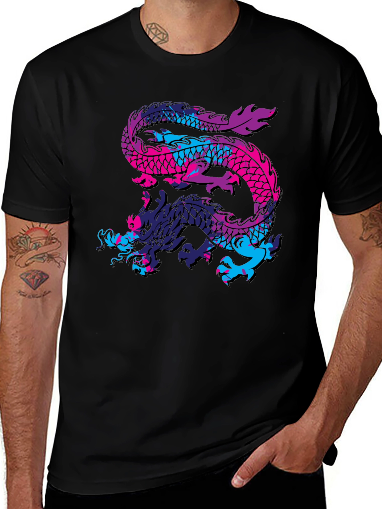 Variant 9 of Dragon Graphic Black T-Shirt