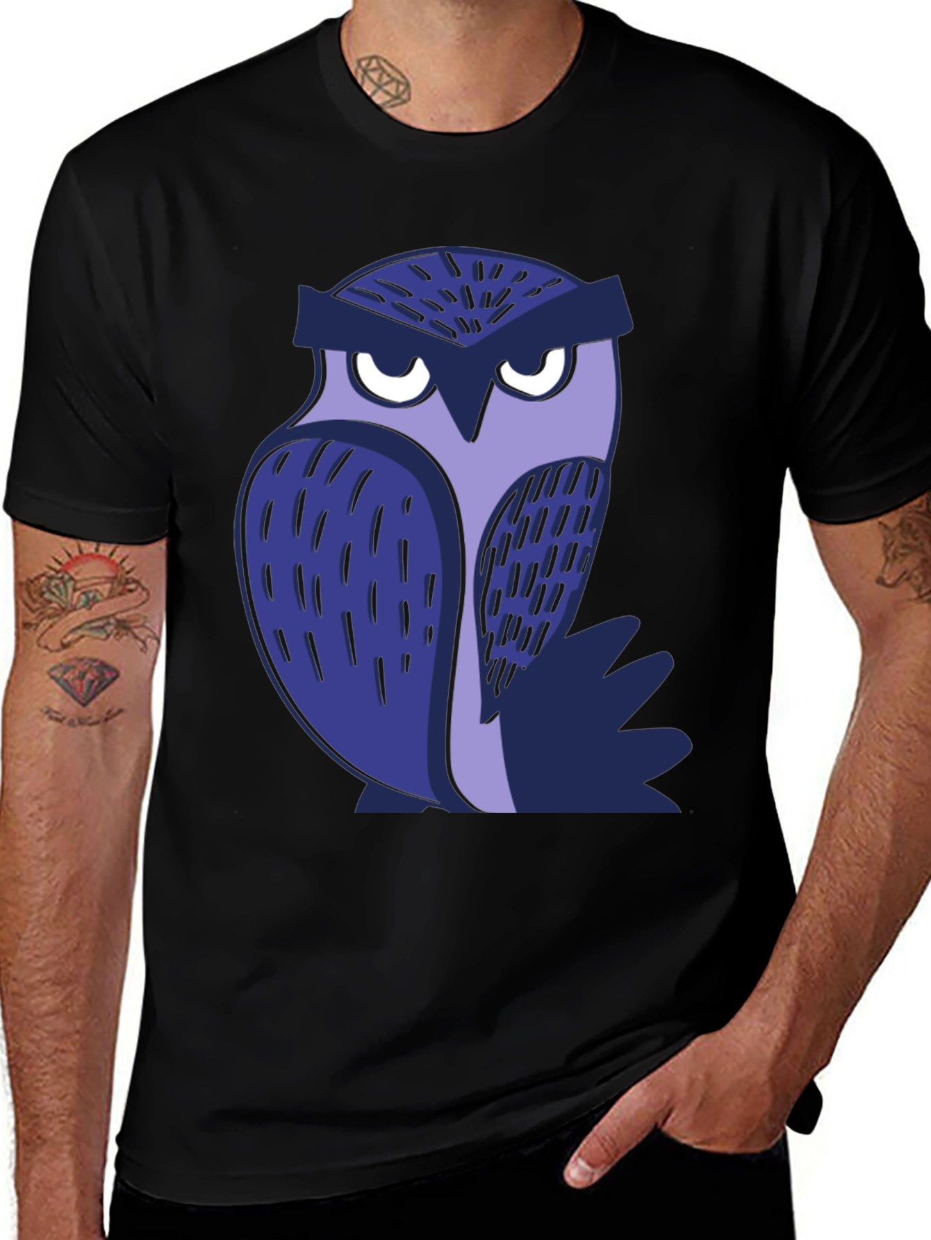 Cool Owl Graphic Tee - Black Unisex T-Shirt