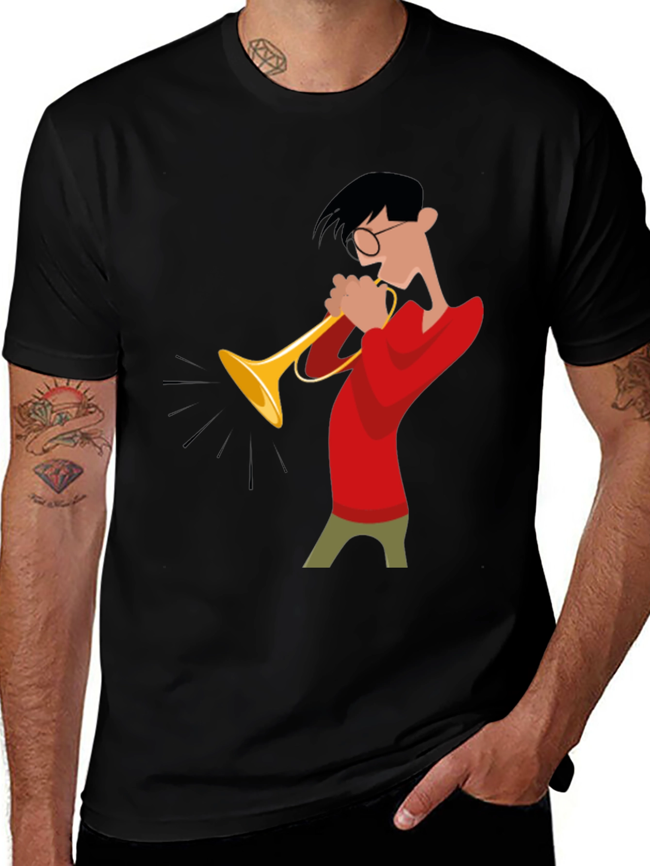 Variant 21 of Jazz Trumpet Player Graphic Tee - Cool Musician T-Shirt
