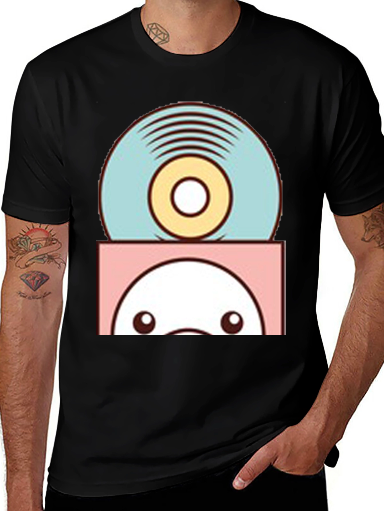 Variant 14 of Cute Vinyl Record Kawaii Style Graphic Tee