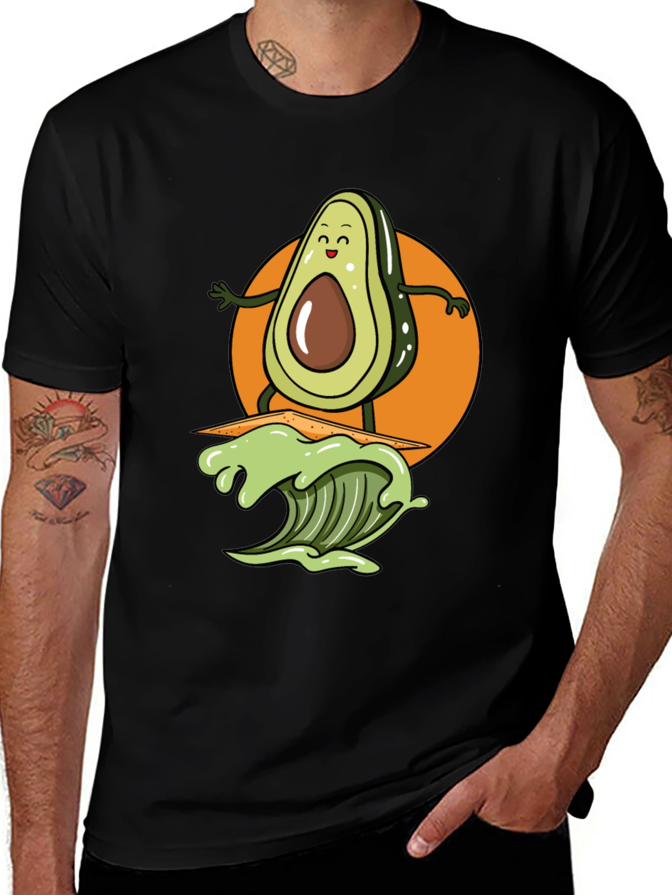 Variant 18 of Surfing Avocado Graphic Tee
