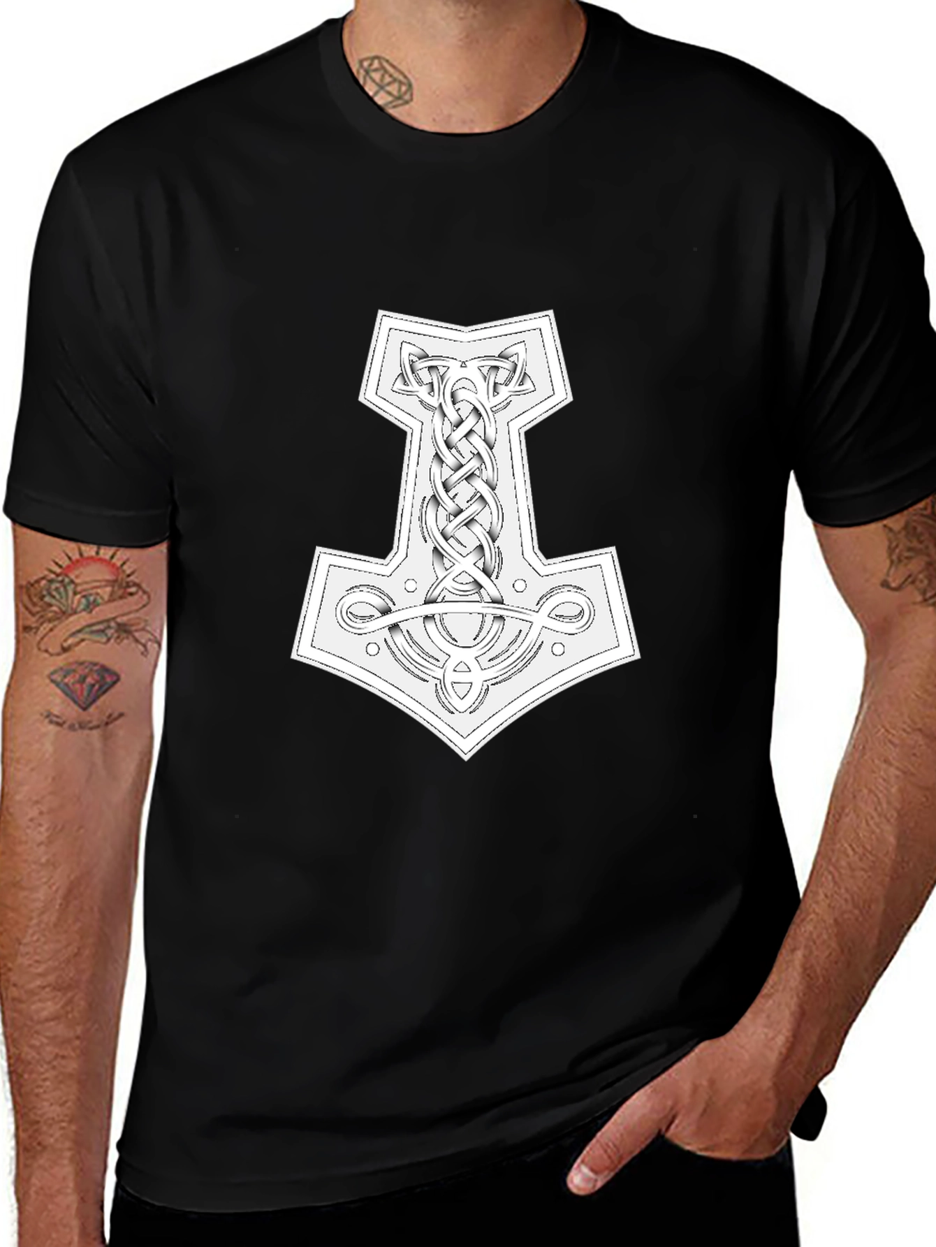 Mjolnir Hammer Viking T-Shirt - Black
