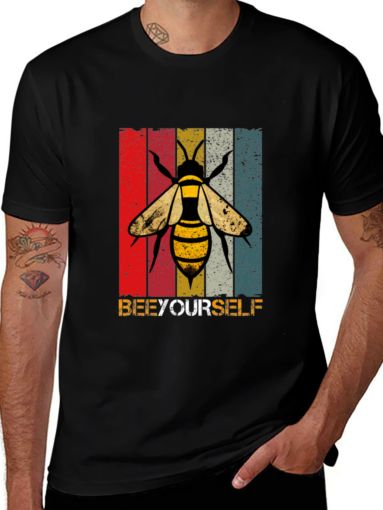 Variant 3 of Bee Yourself Graphic T-Shirt - Vintage Style