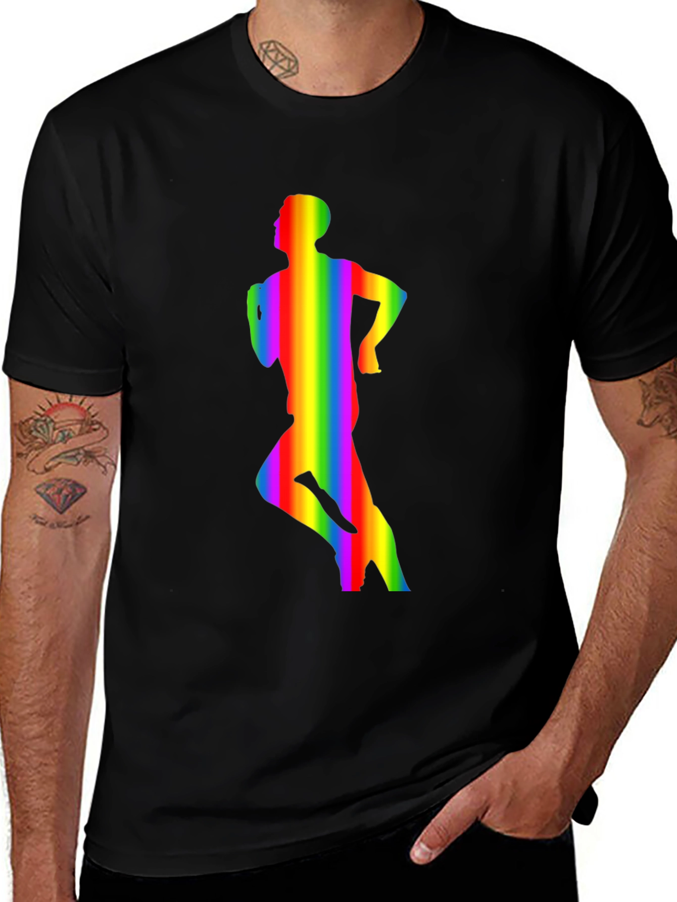 Variant 9 of Rainbow Runner Graphic Tee - Stylish Athleisure