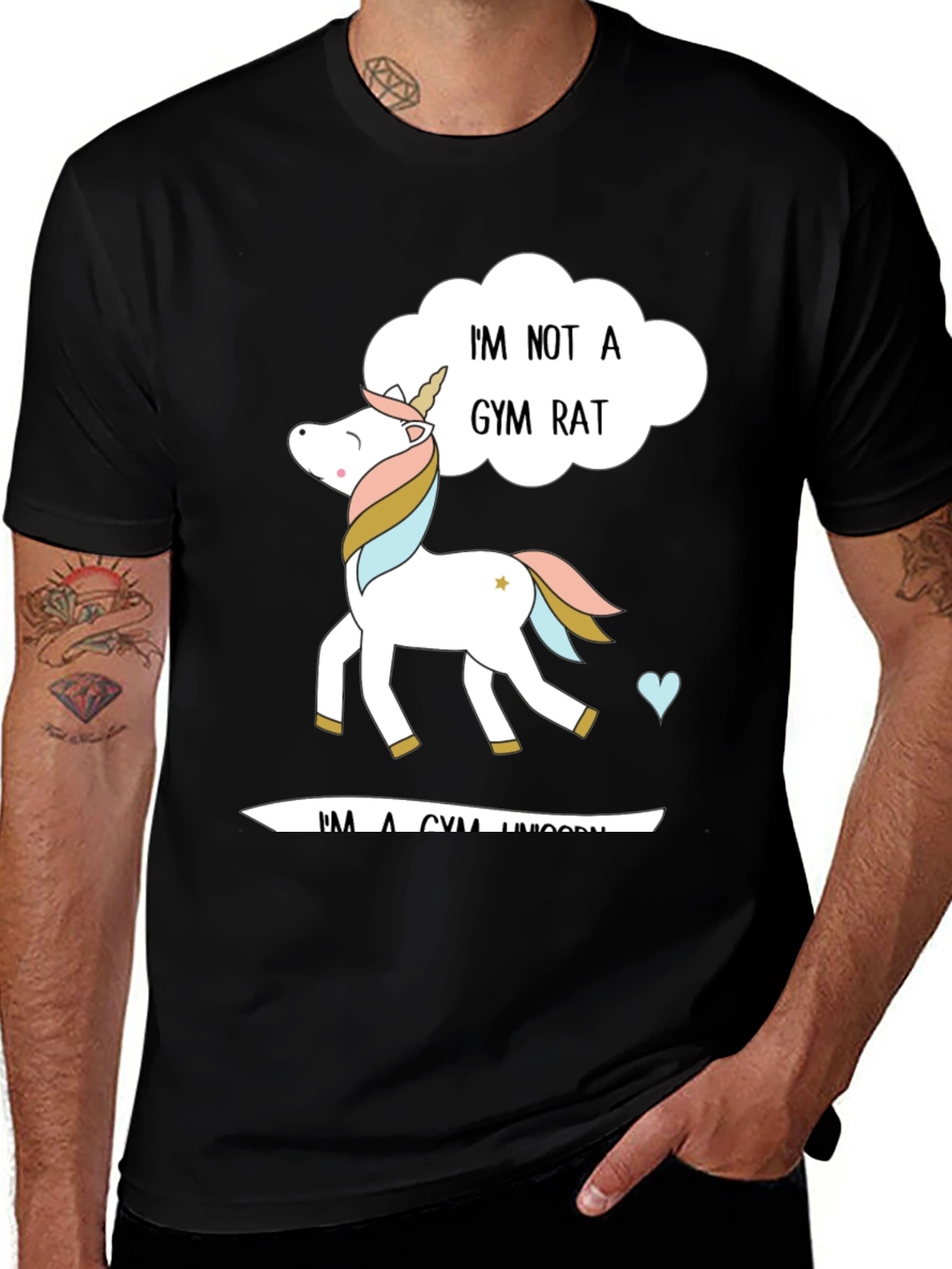 Variant 5 of Gym Unicorn T-Shirt - Funny Workout Apparel