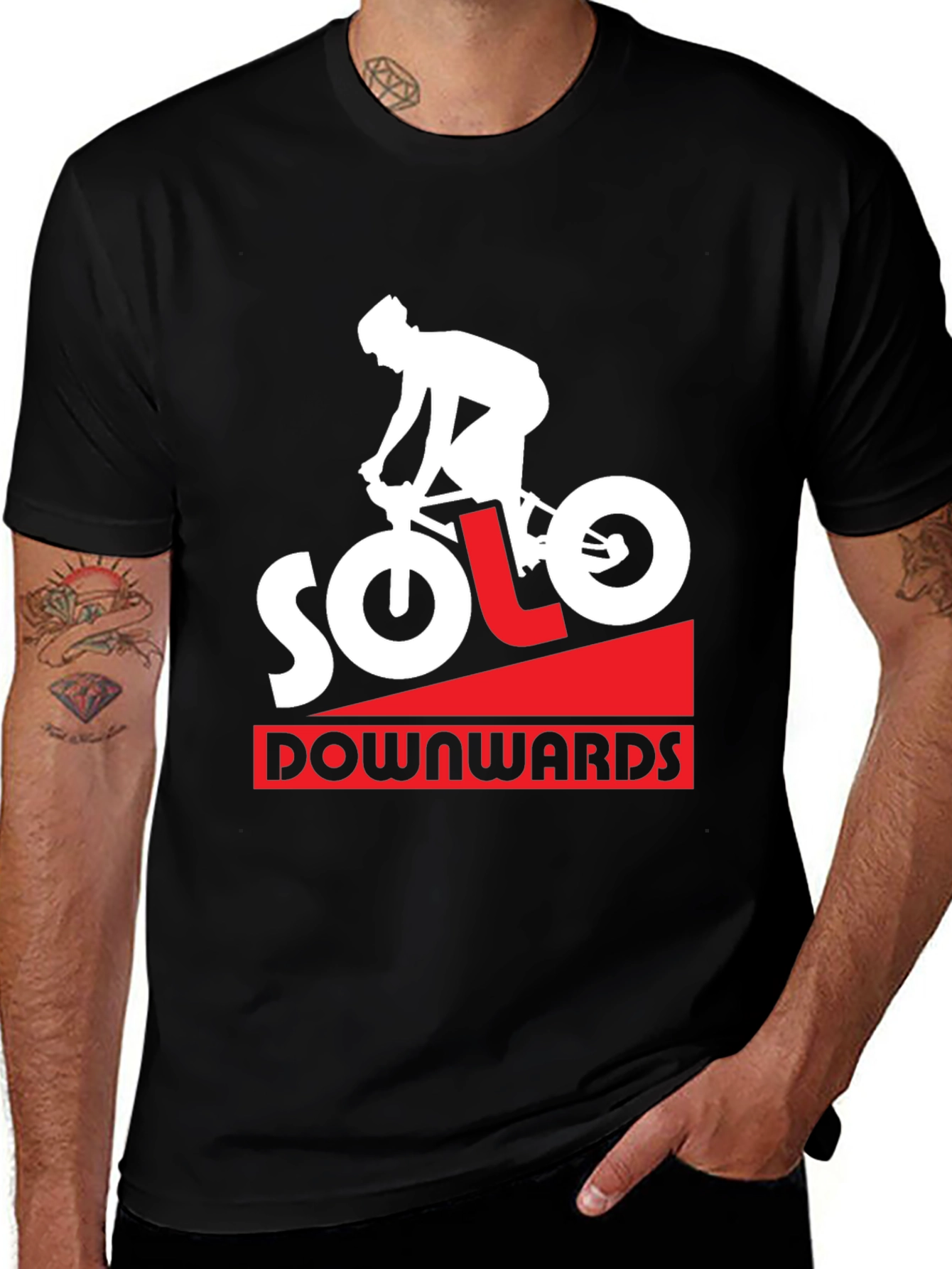 Variant 17 of Solo Downwards Graphic T-Shirt - Black