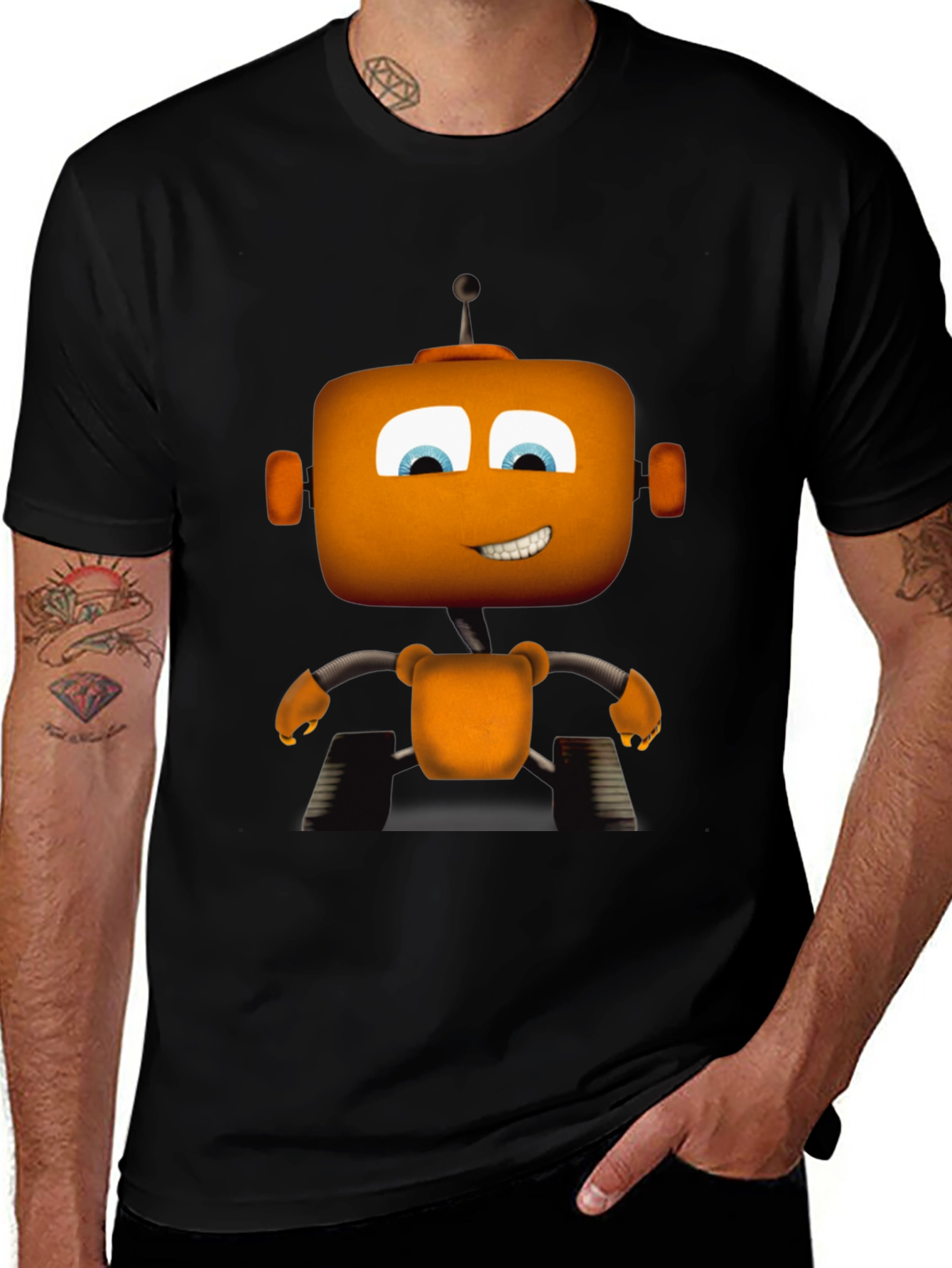 Variant 4 of Robot Graphic Tee - Novelty Cartoon Robot T-Shirt