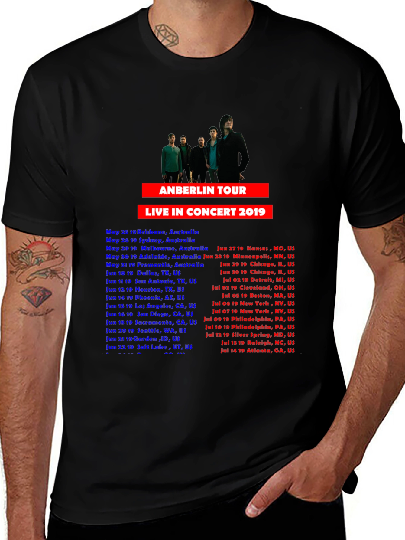 Anberlin Tour 2019 Concert T-Shirt