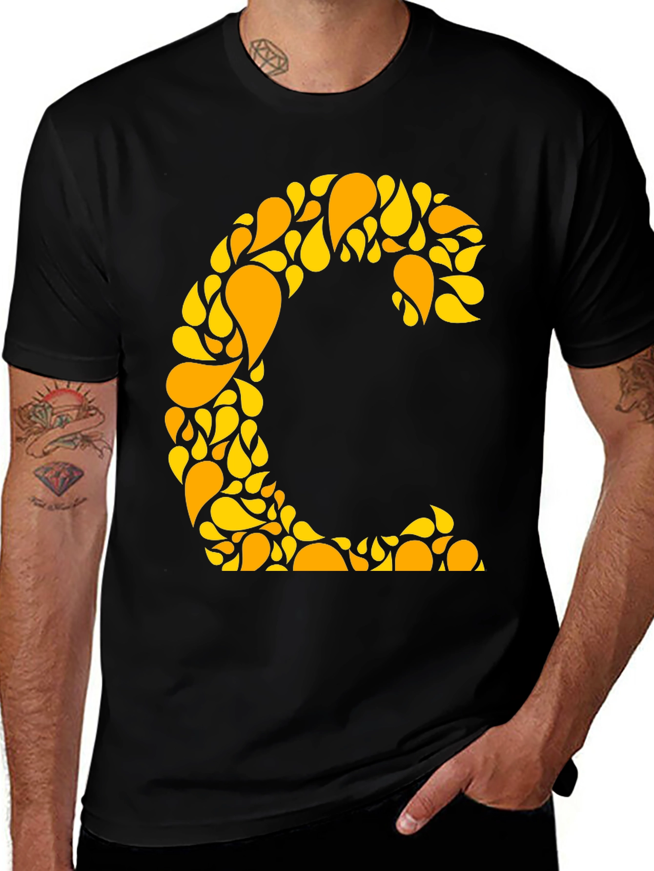Variant 5 of Abstract C Initial Tee - Stylish Graphic Print Shirt