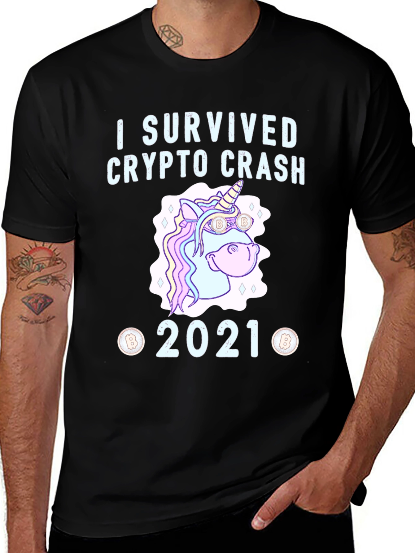 Variant 23 of I Survived Crypto Crash 2021 T-Shirt
