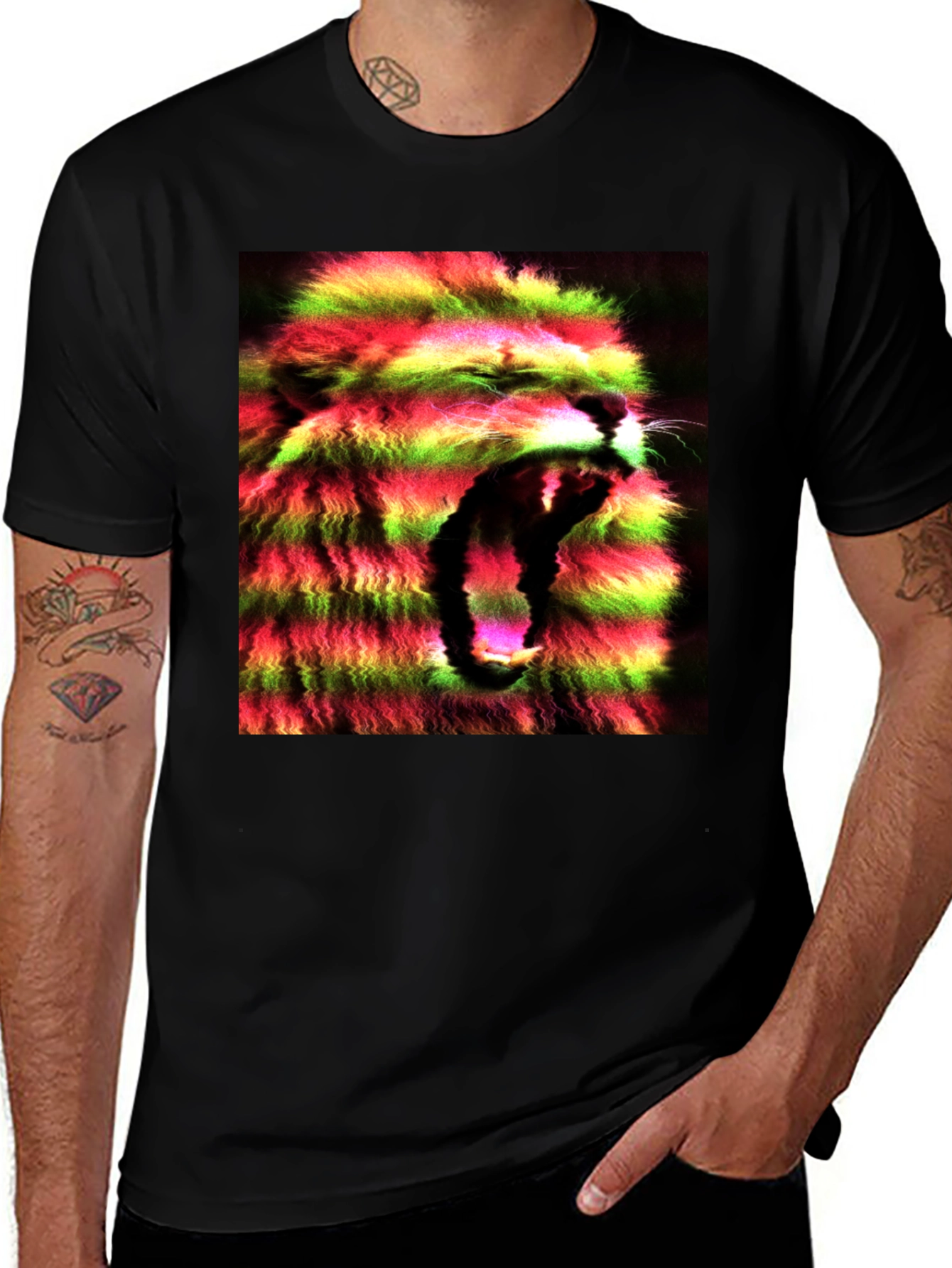 Variant 16 of Roaring Lion Graphic Tee - Black Cotton