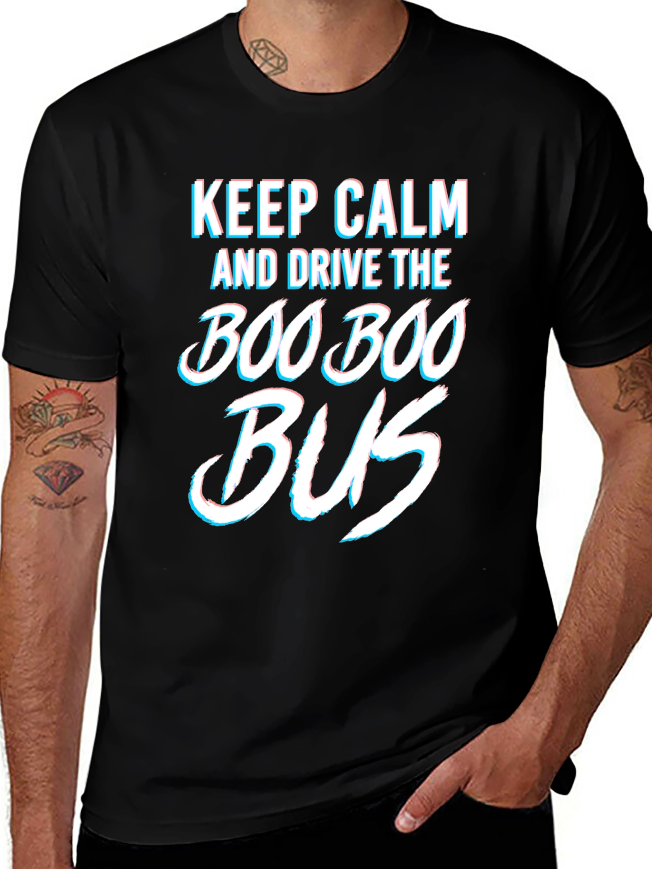 Variant 20 of Keep Calm and Drive the Boo Boo Bus Graphic Tee