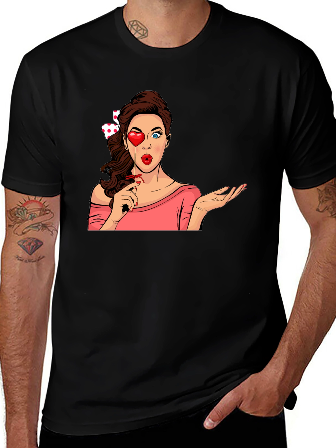 Variant 11 of Novelty Graphic Tee - Woman with Heart Eye