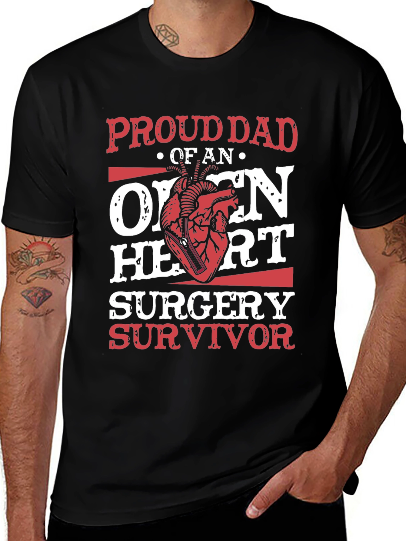 Variant 25 of Proud Dad of Open Heart Surgery Survivor T-Shirt