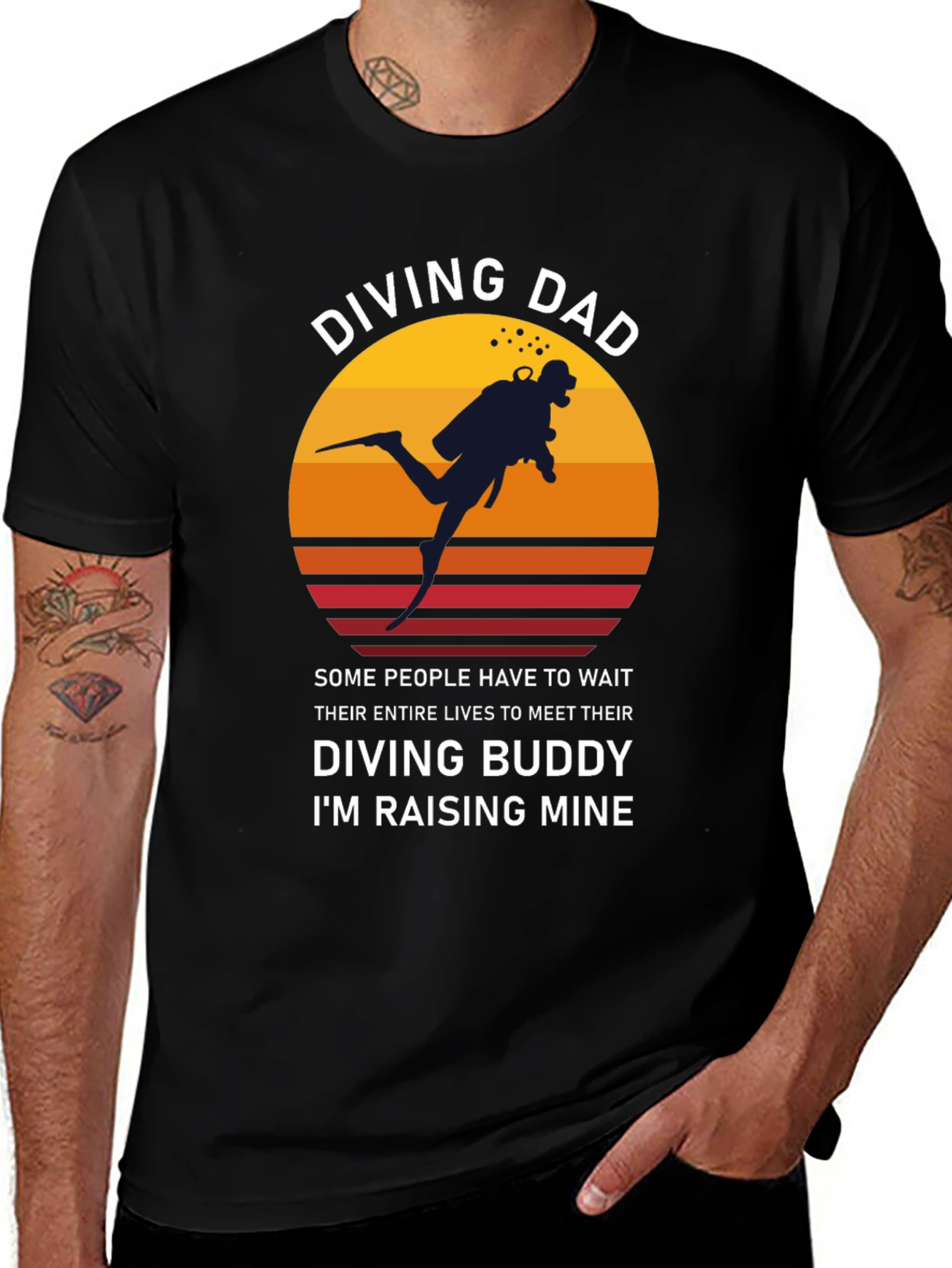 Variant 22 of Diving Dad T-Shirt - Raise a Diving Buddy