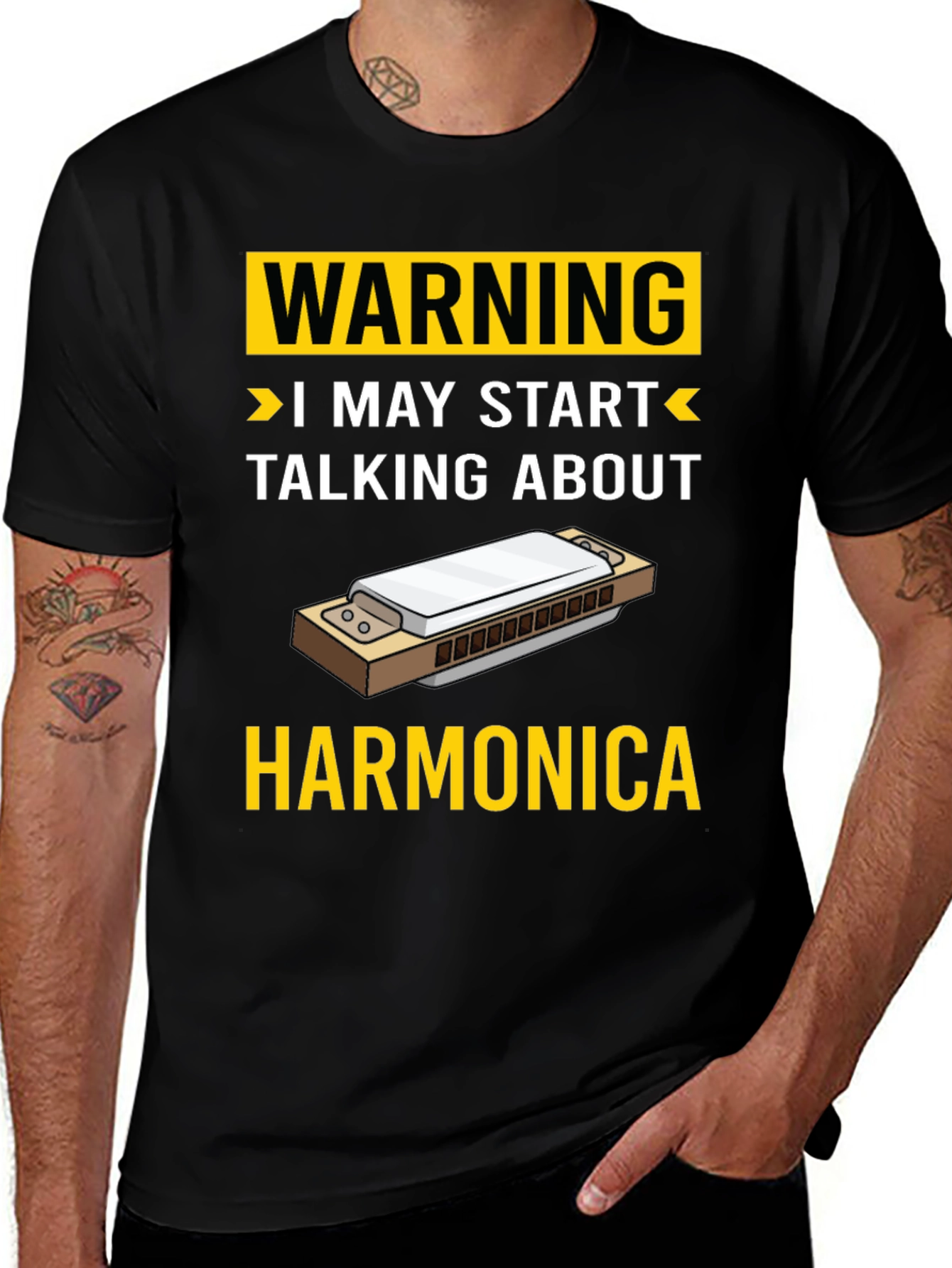 Variant 7 of Warning Harmonica T-Shirt