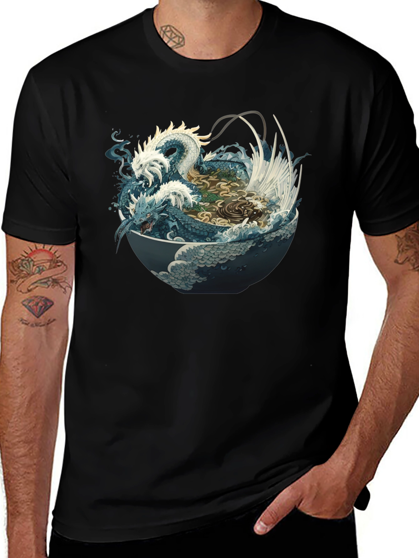Variant 5 of Dragon Ramen Bowl Graphic Tee