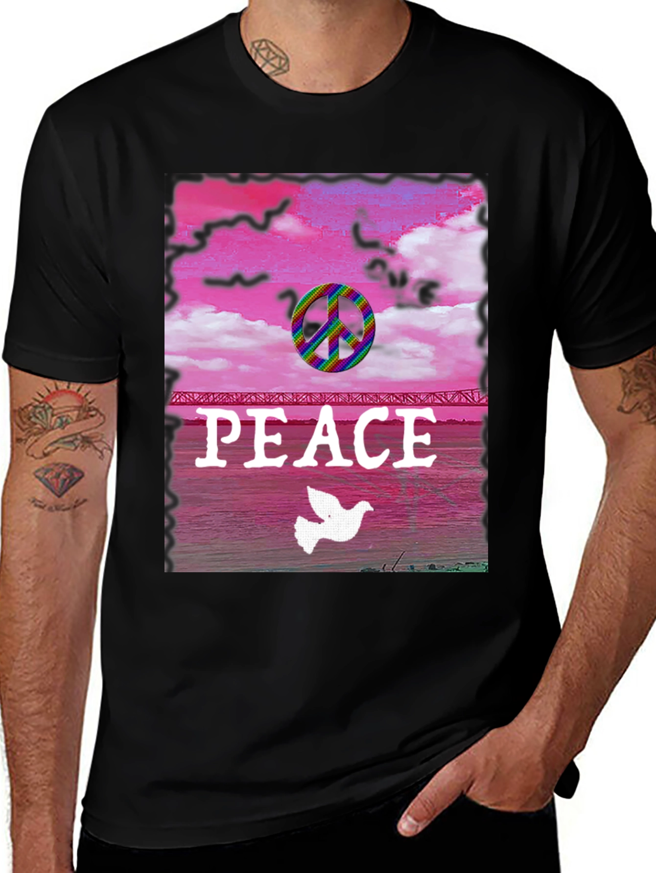 Variant 8 of Peace Dove Rainbow T-Shirt