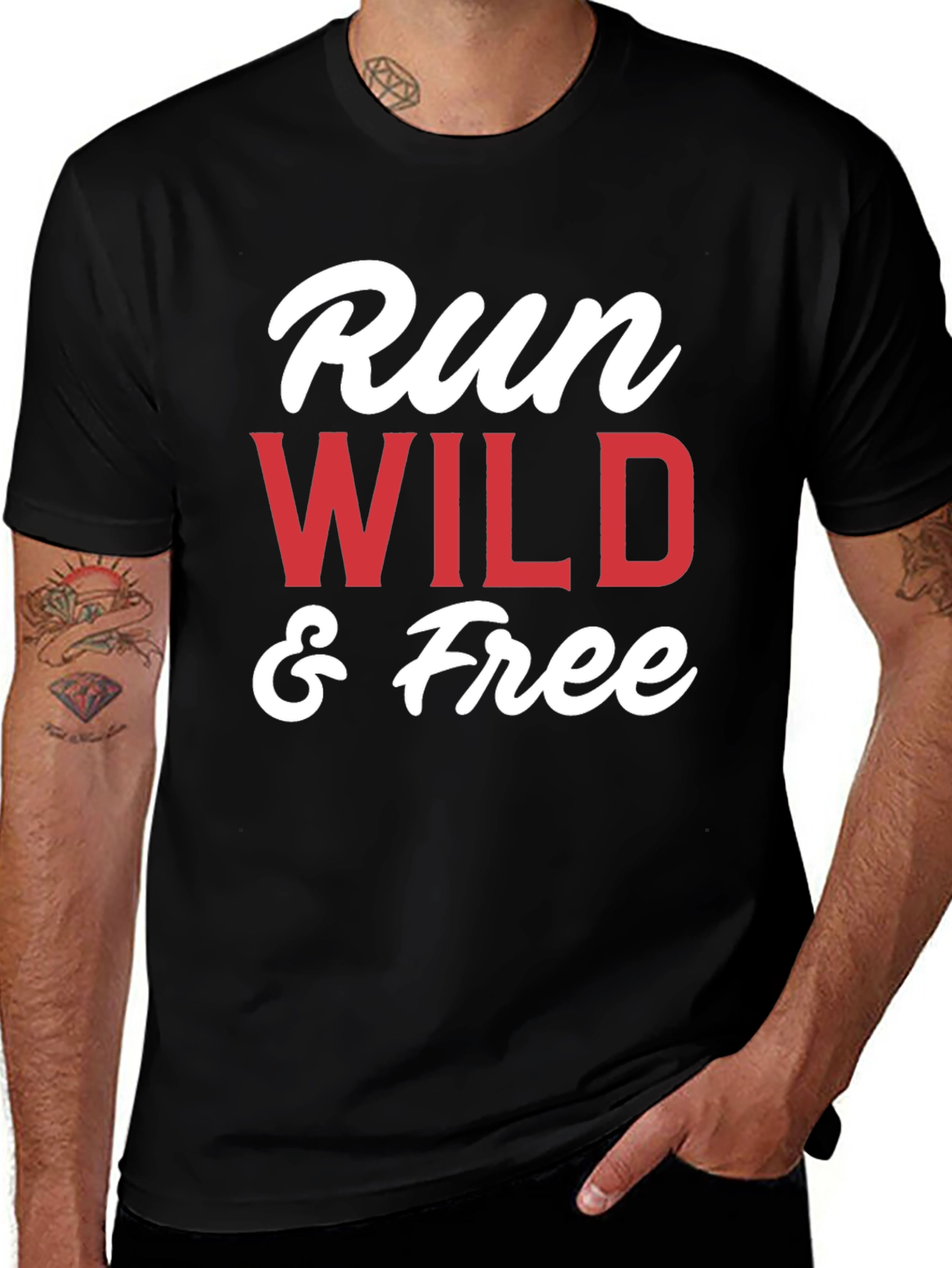 Black Run Wild & Free Graphic T-Shirt - Black main image