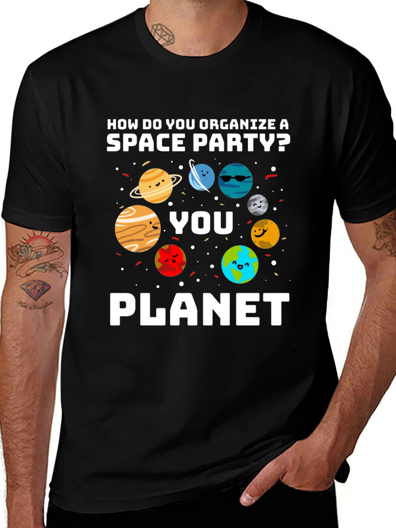 Variant 20 of Space Party Pun Graphic T-Shirt