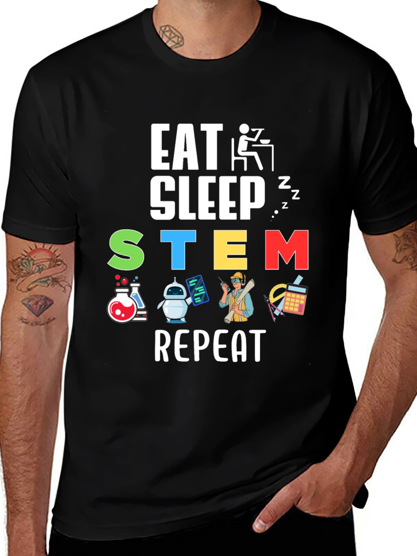 Eat Sleep STEM Repeat Graphic T-Shirt
