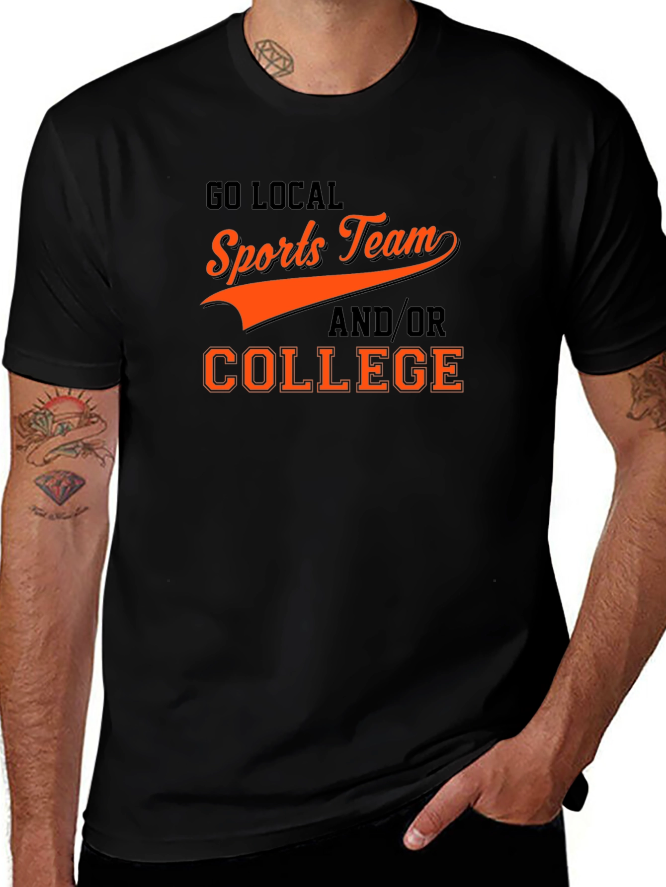 Variant 6 of Go Local Sports Team and/or College Black T-Shirt