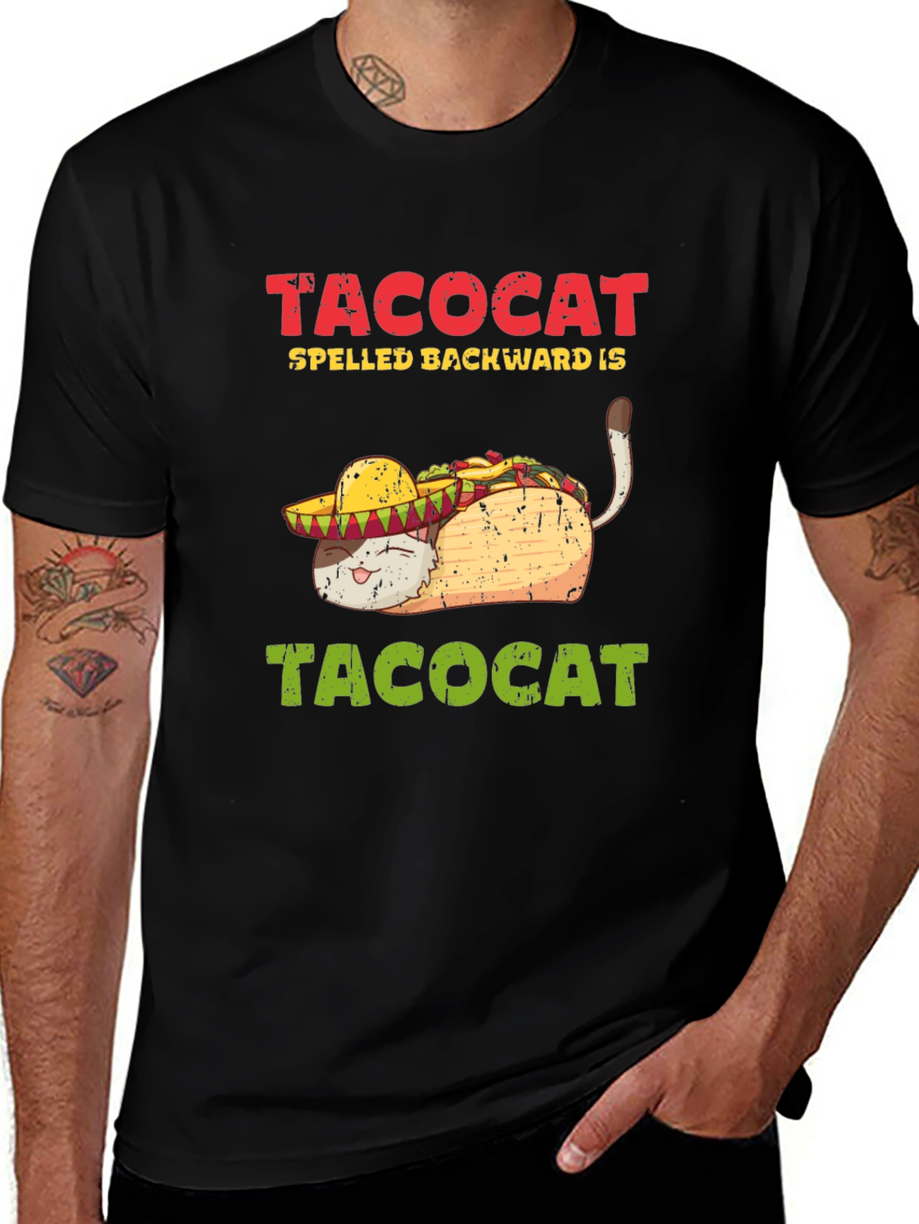 Taco Cat T-Shirt - Spelled Backwards is Taco Cat!