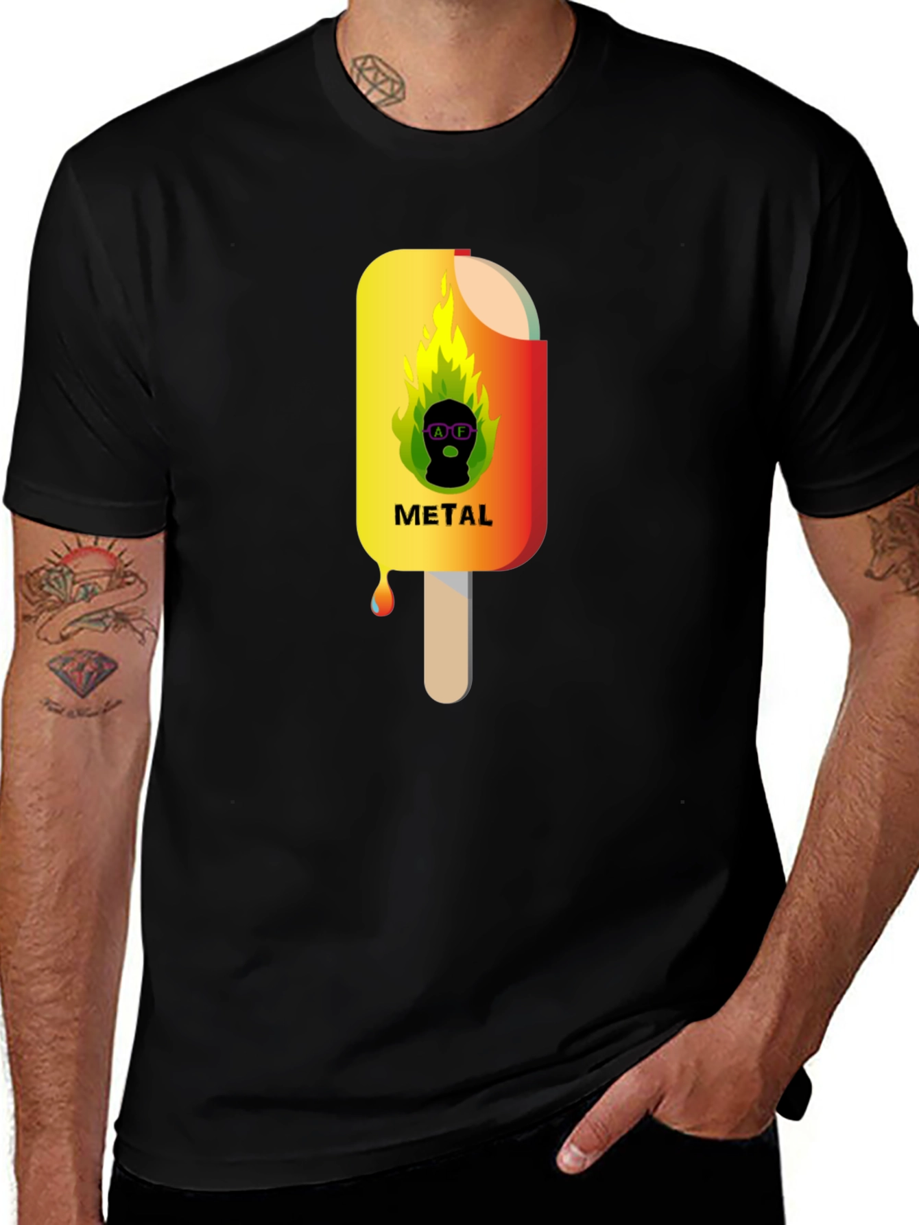 Variant 10 of Metal Ice Cream Graphic T-Shirt - Cool Summer Style