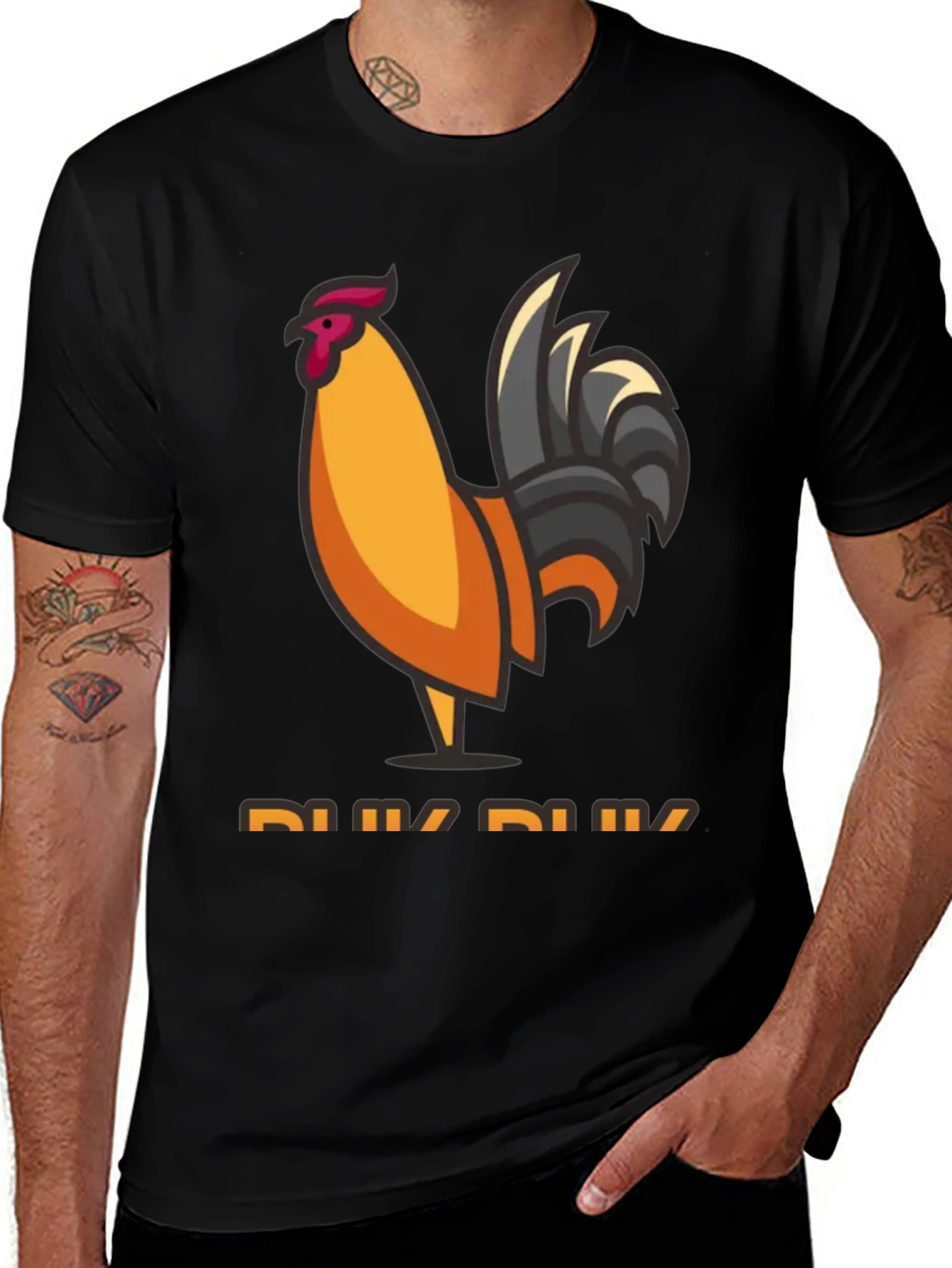 Variant 7 of Rooster Graphic Tee - Men's Black T-Shirt