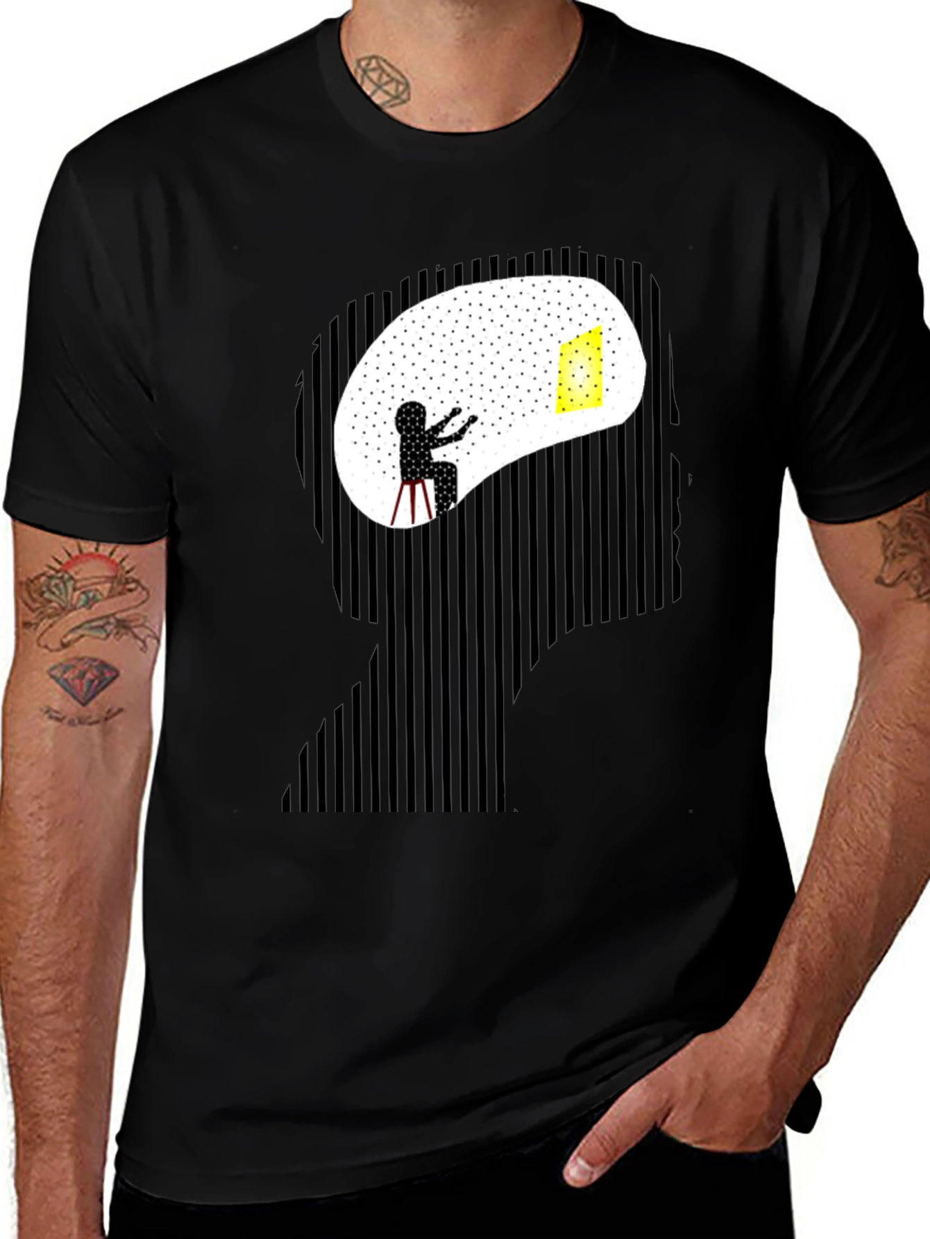 Variant 26 of Thinking Man Graphic Tee - Unique Design