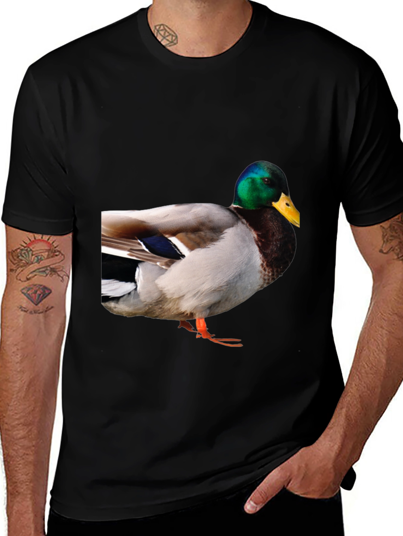 Variant 3 of Duck Graphic T-Shirt - Men's Black Tee